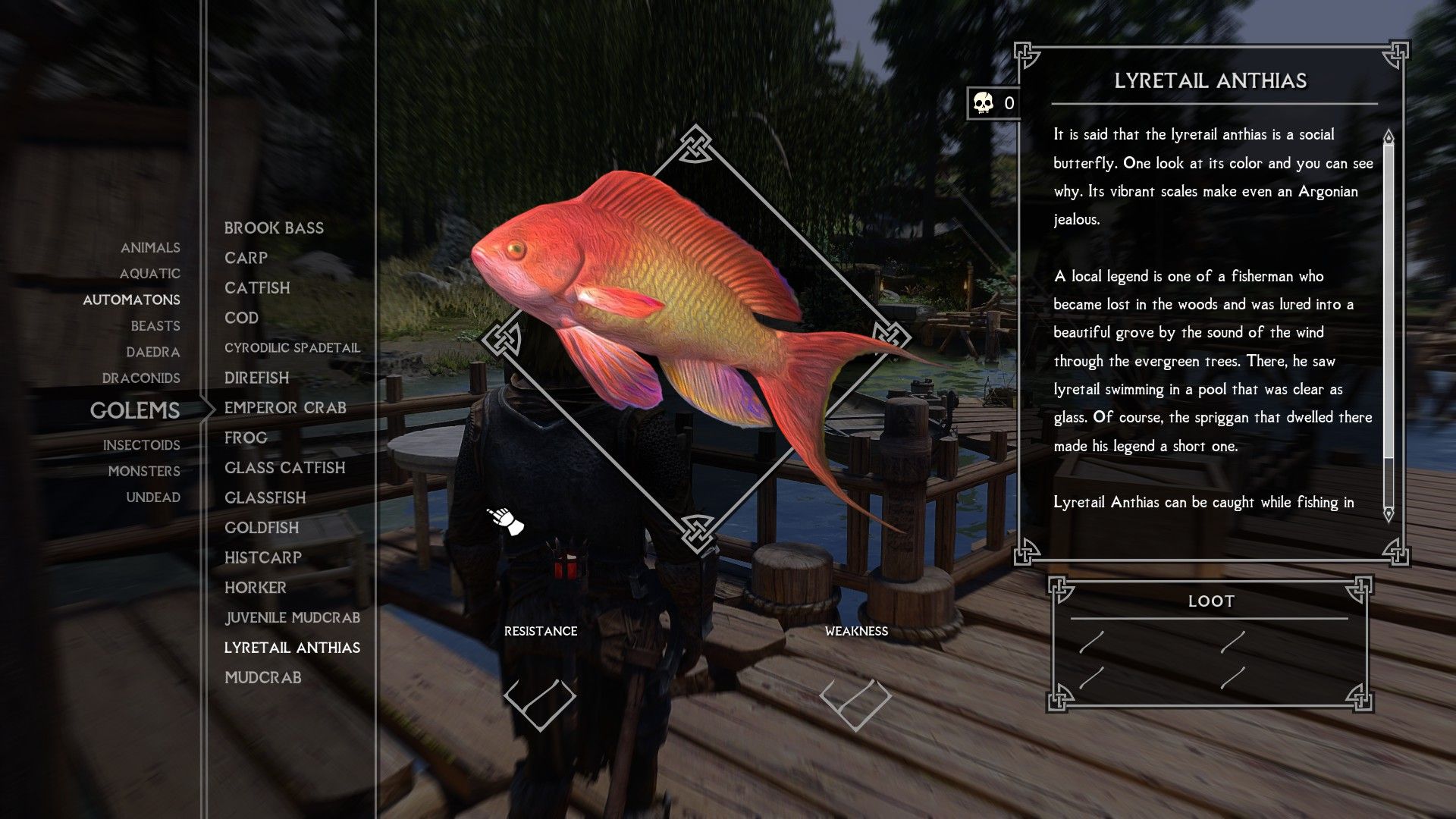 The Dragonborn's Fishiary - Bestiary Addon mod for The Elder Scrolls V: Skyrim Special Edition