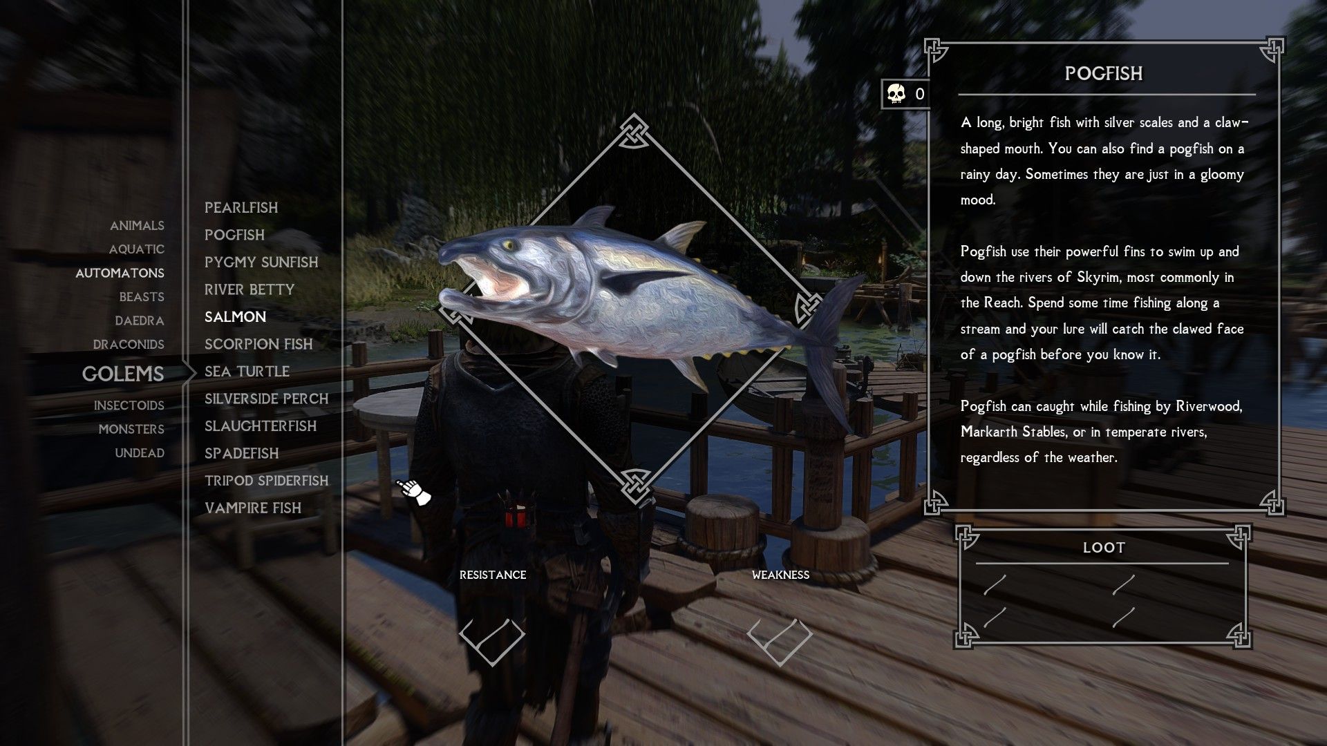 The Dragonborn's Fishiary - Bestiary Addon mod for The Elder Scrolls V: Skyrim Special Edition