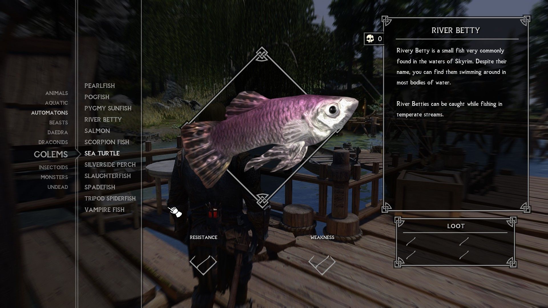 The Dragonborn's Fishiary - Bestiary Addon mod for The Elder Scrolls V: Skyrim Special Edition