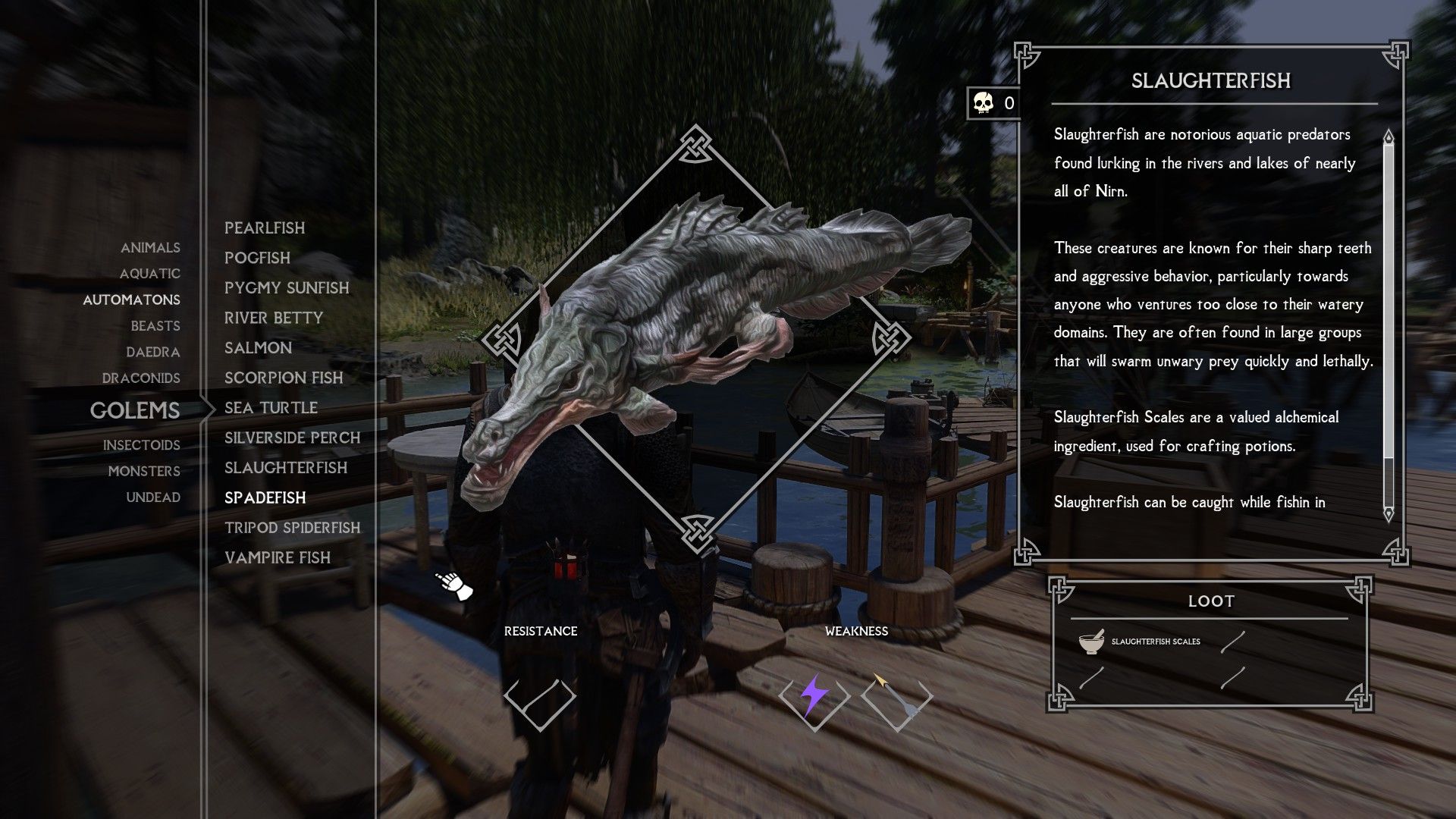 The Dragonborn's Fishiary - Bestiary Addon mod for The Elder Scrolls V: Skyrim Special Edition