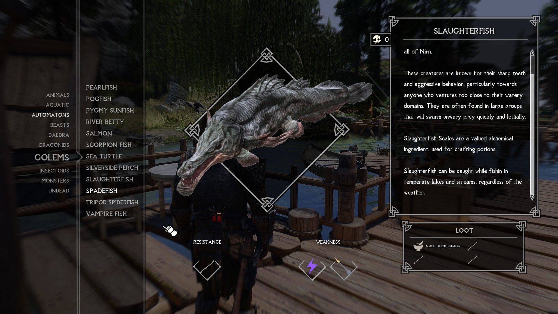 The Dragonborn's Fishiary - Bestiary Addon mod for The Elder Scrolls V: Skyrim Special Edition
