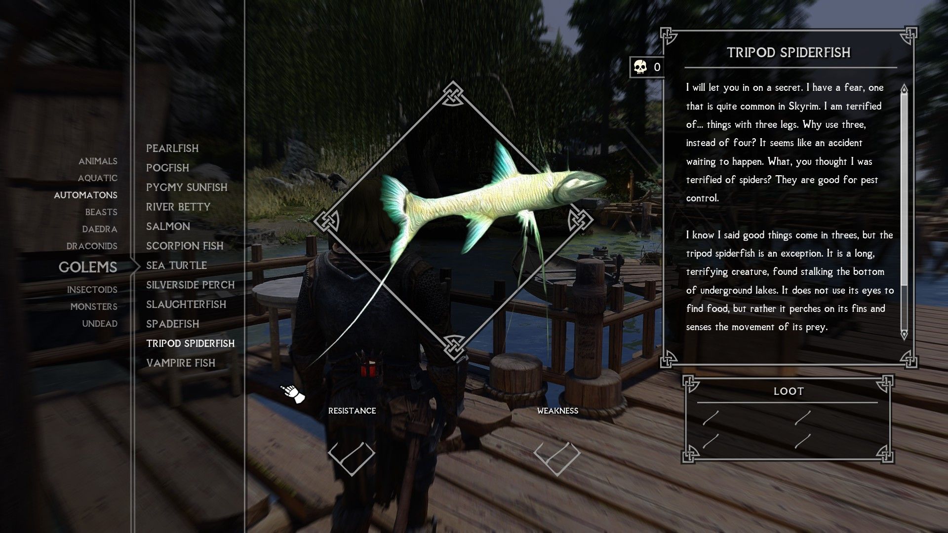 The Dragonborn's Fishiary - Bestiary Addon mod for The Elder Scrolls V: Skyrim Special Edition