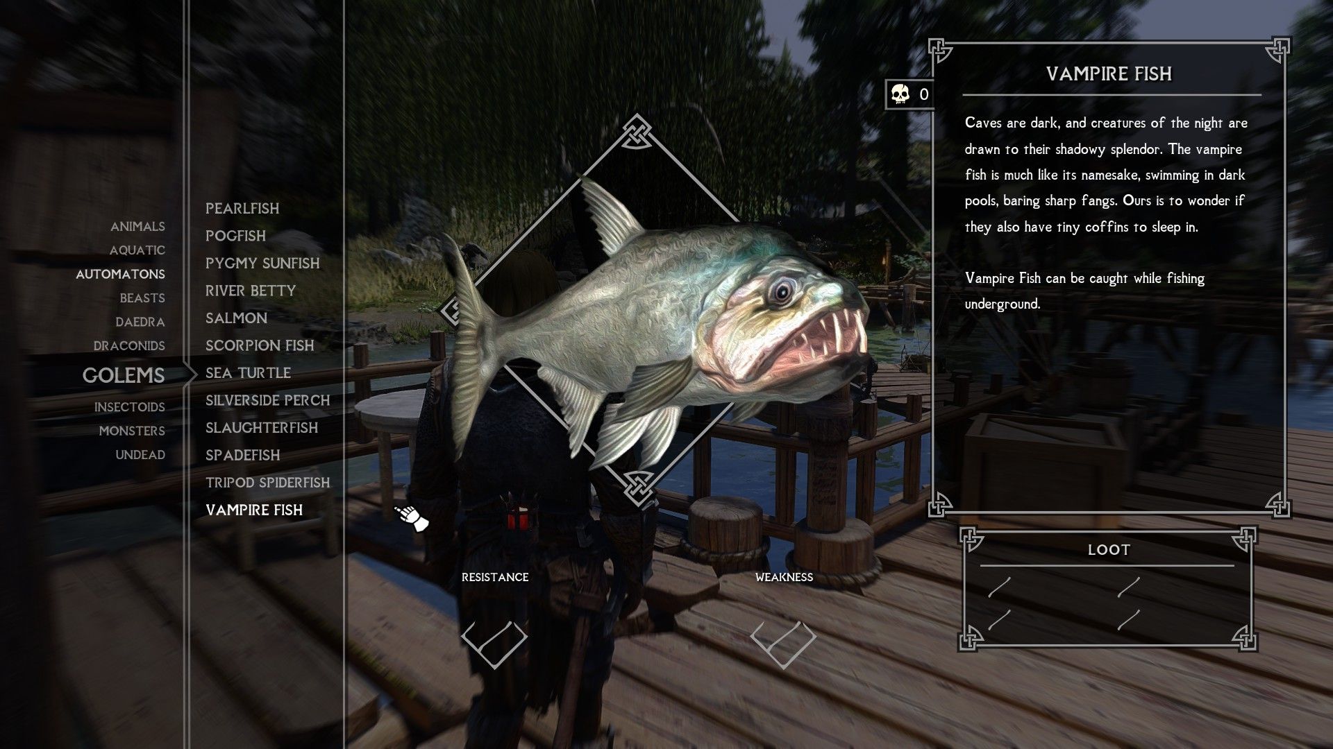 The Dragonborn's Fishiary - Bestiary Addon mod for The Elder Scrolls V: Skyrim Special Edition