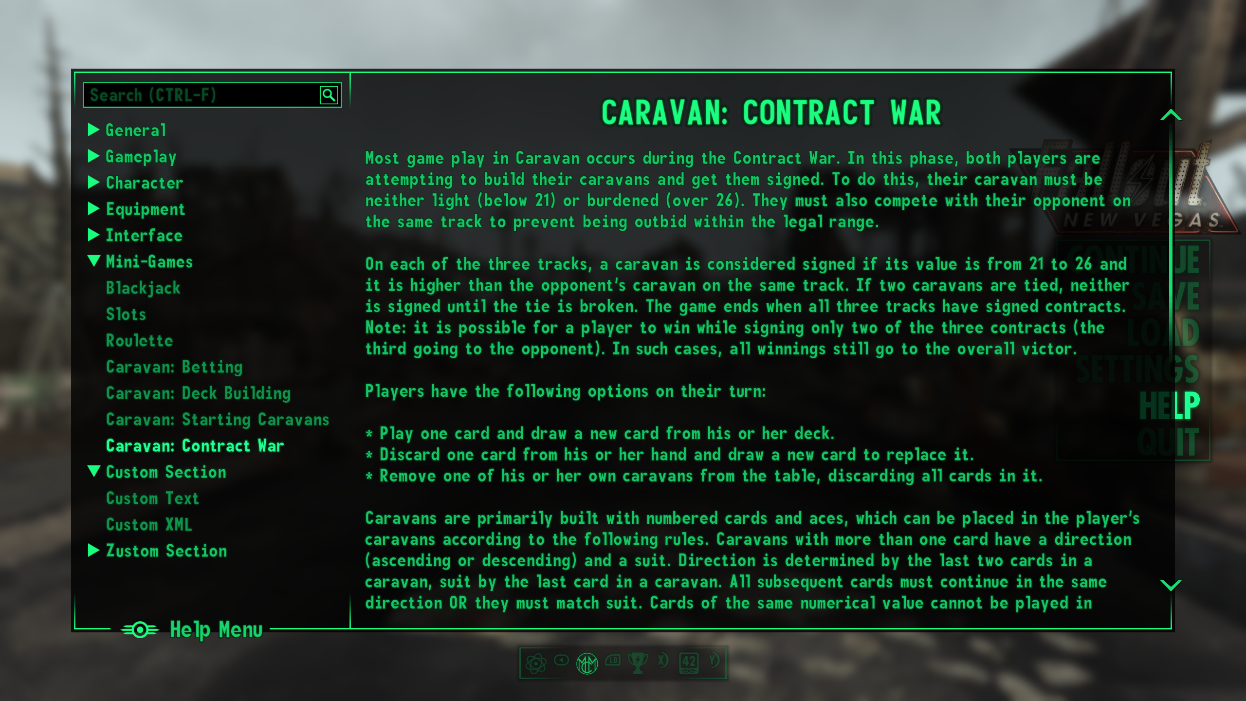 Modern Help Menu - ESPless mod for Fallout: New Vegas