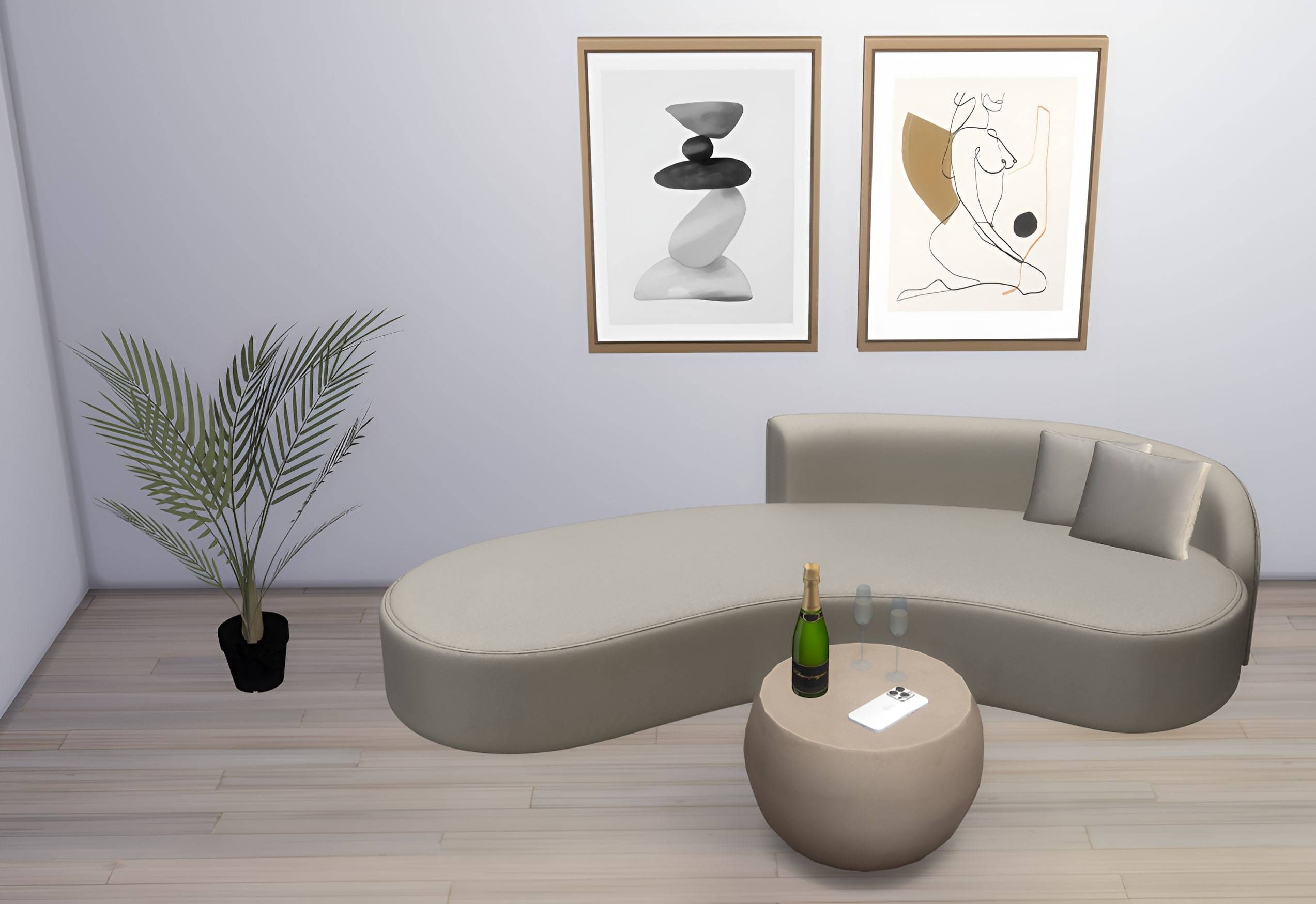 Lorena Minimal Sofa mod for The Sims 4 