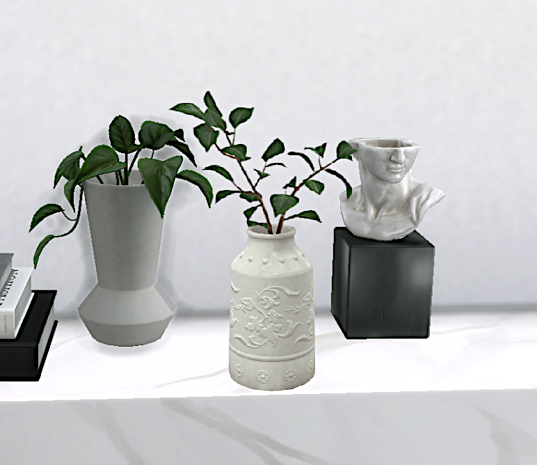 Minimal plants in vase mod for The Sims 4 