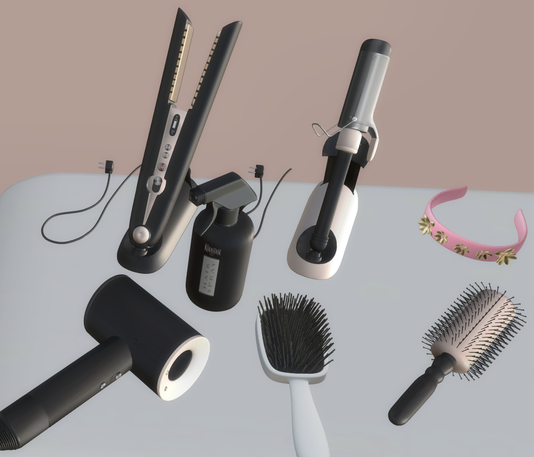 Dyson Hair tools set mod for The Sims 4 
