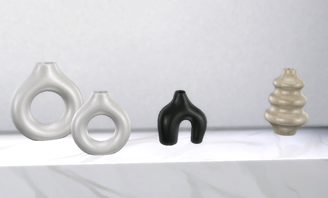 Minimal vases set mod for The Sims 4 