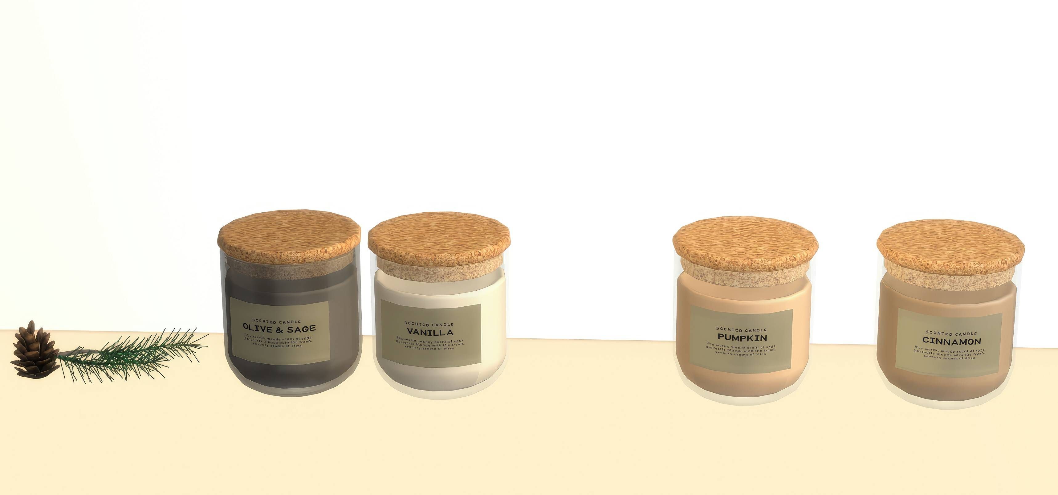 Fall candles set mod for The Sims 4 