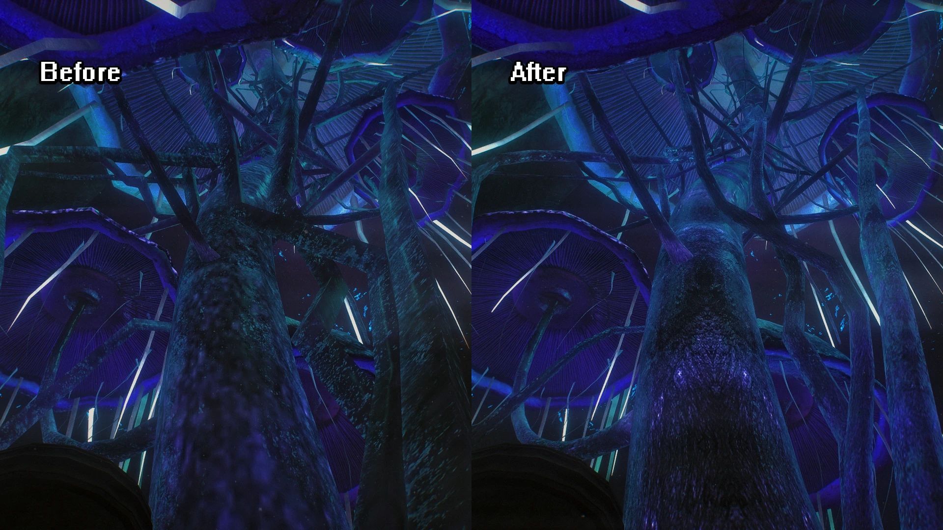 High Poly Blackreach Mushrooms mod for The Elder Scrolls V: Skyrim Special Edition