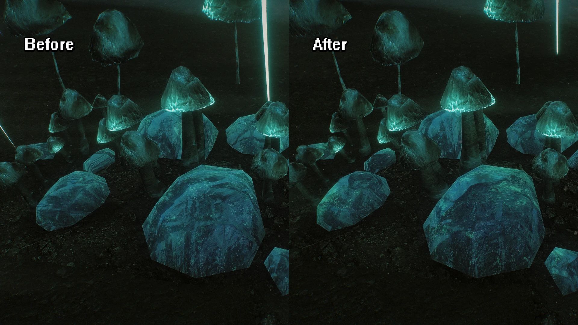 High Poly Blackreach Mushrooms mod for The Elder Scrolls V: Skyrim Special Edition