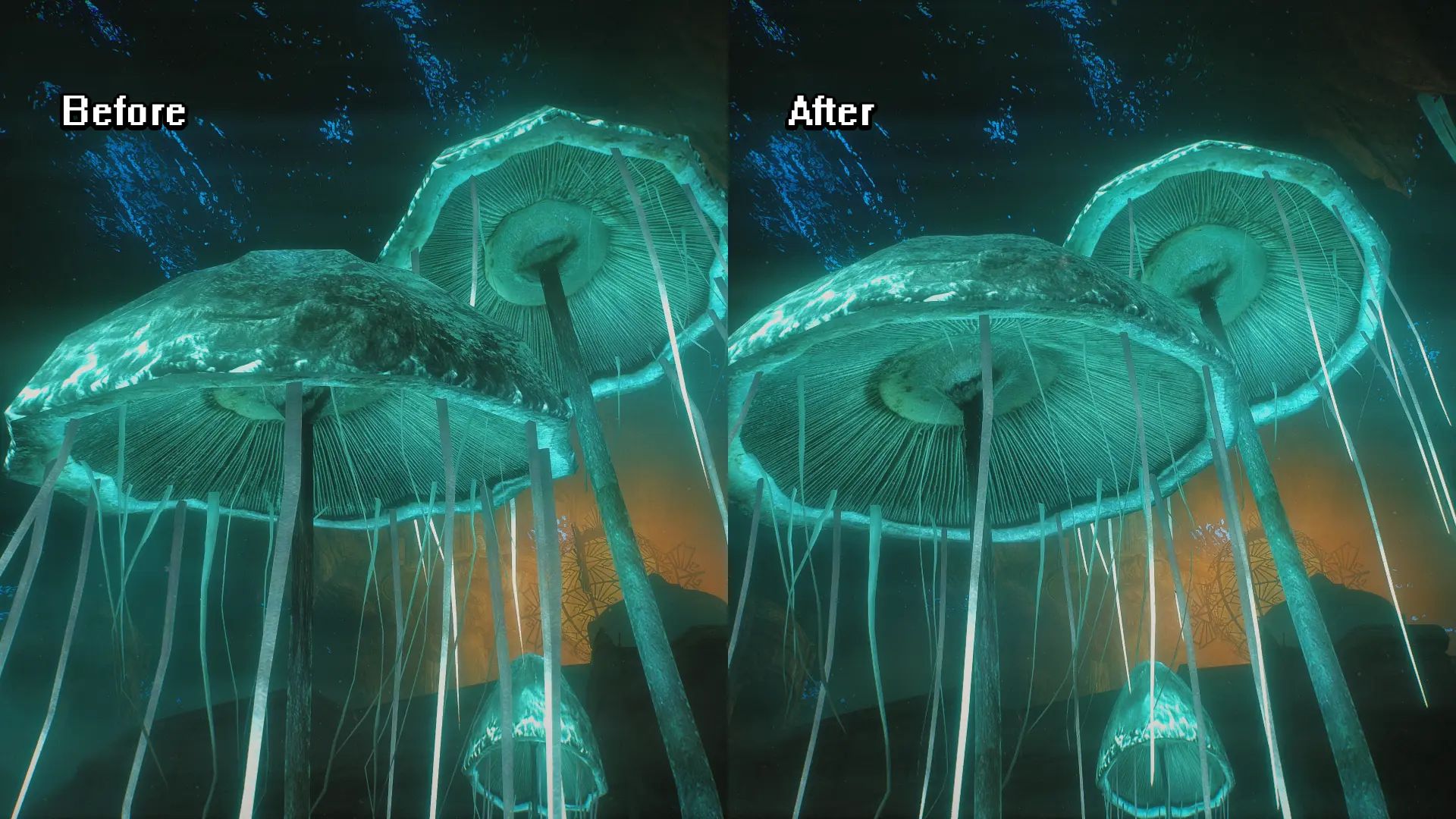 High Poly Blackreach Mushrooms mod for The Elder Scrolls V: Skyrim Special Edition