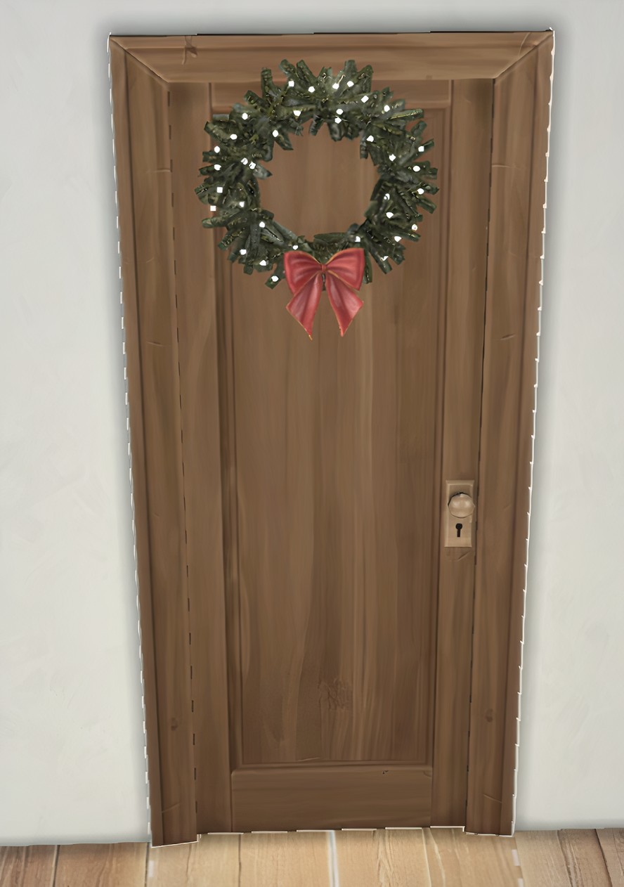 Xmas door wreath set mod for The Sims 4 