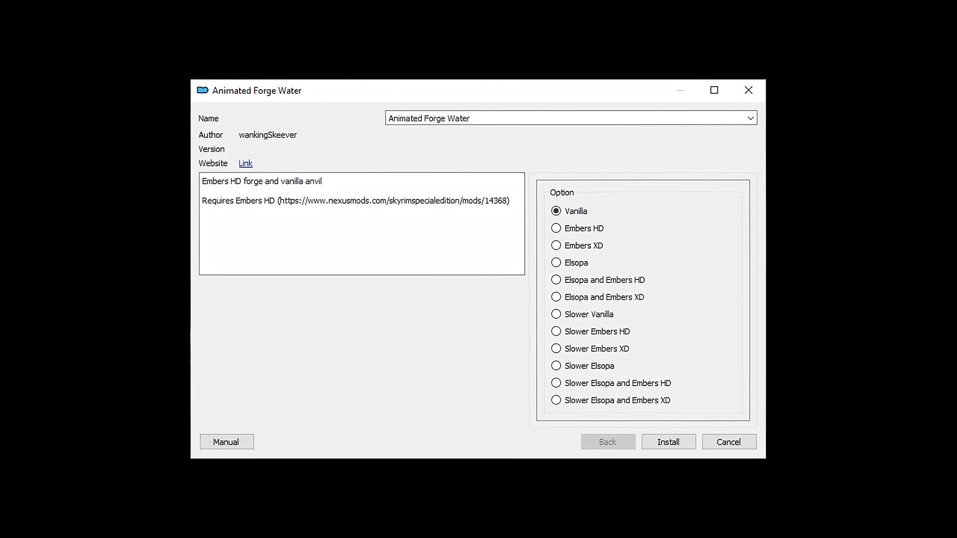 Animated Forge Water mod for The Elder Scrolls V: Skyrim Special Edition