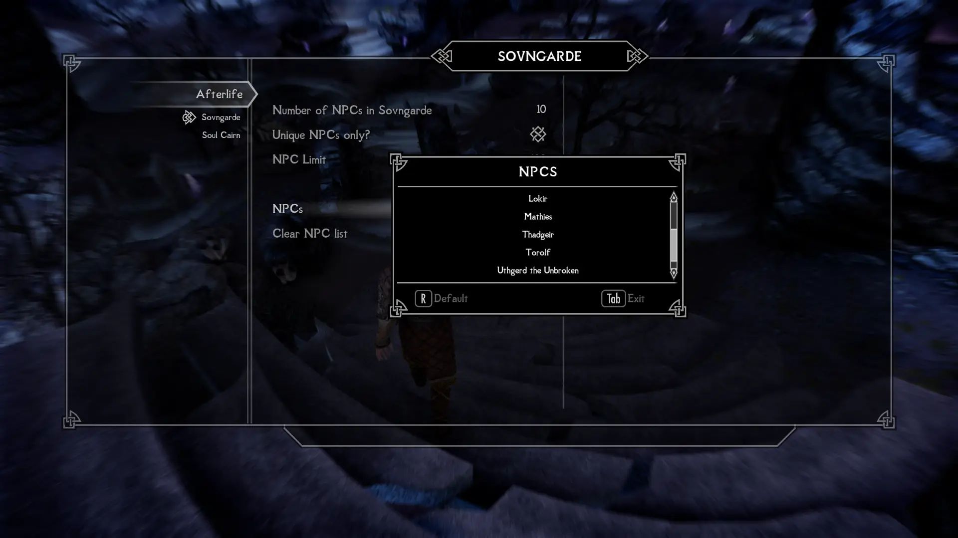 Afterlife For NPCs mod for The Elder Scrolls V: Skyrim Special Edition