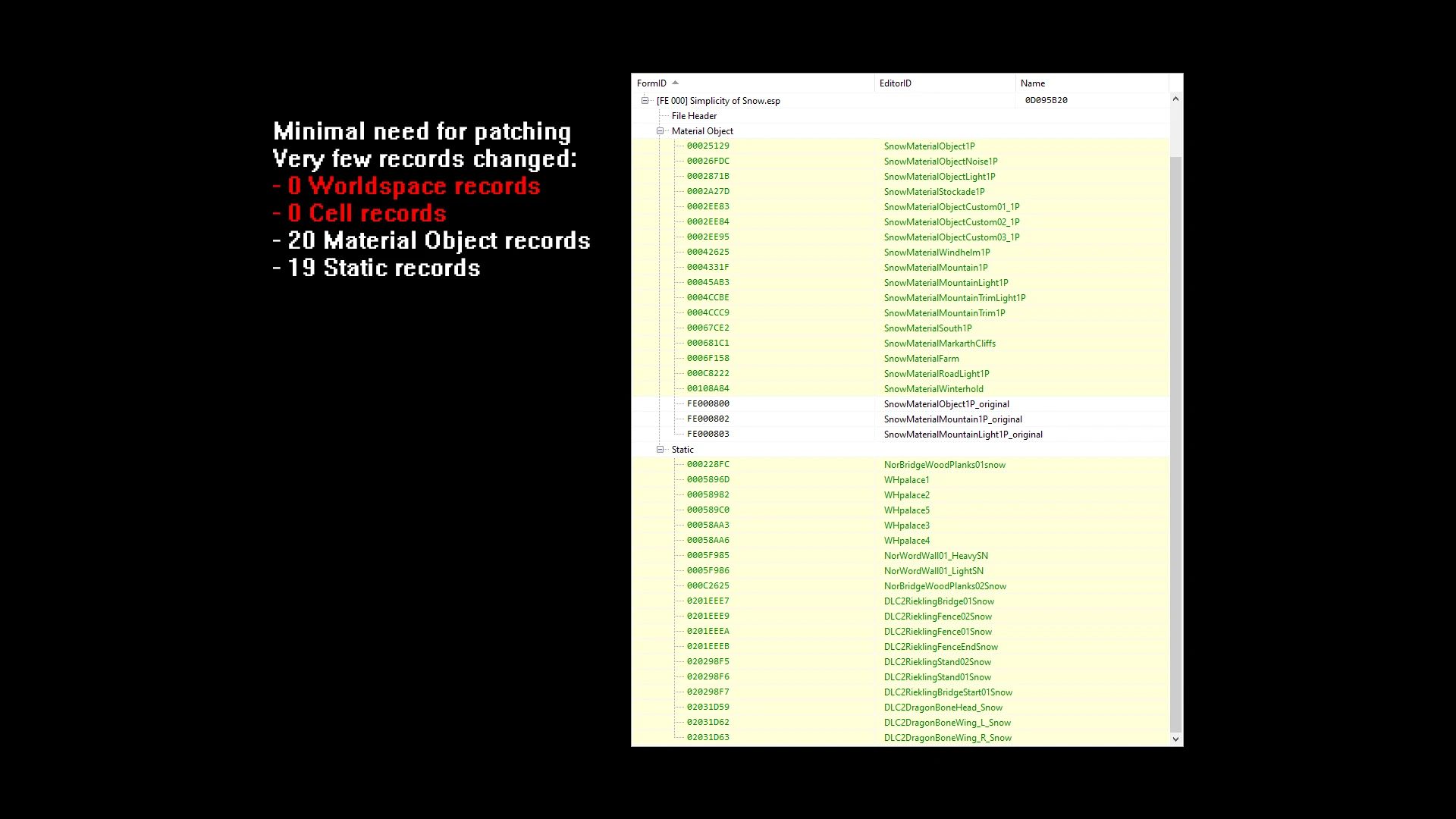 Simplicity of Snow mod for The Elder Scrolls V: Skyrim Special Edition