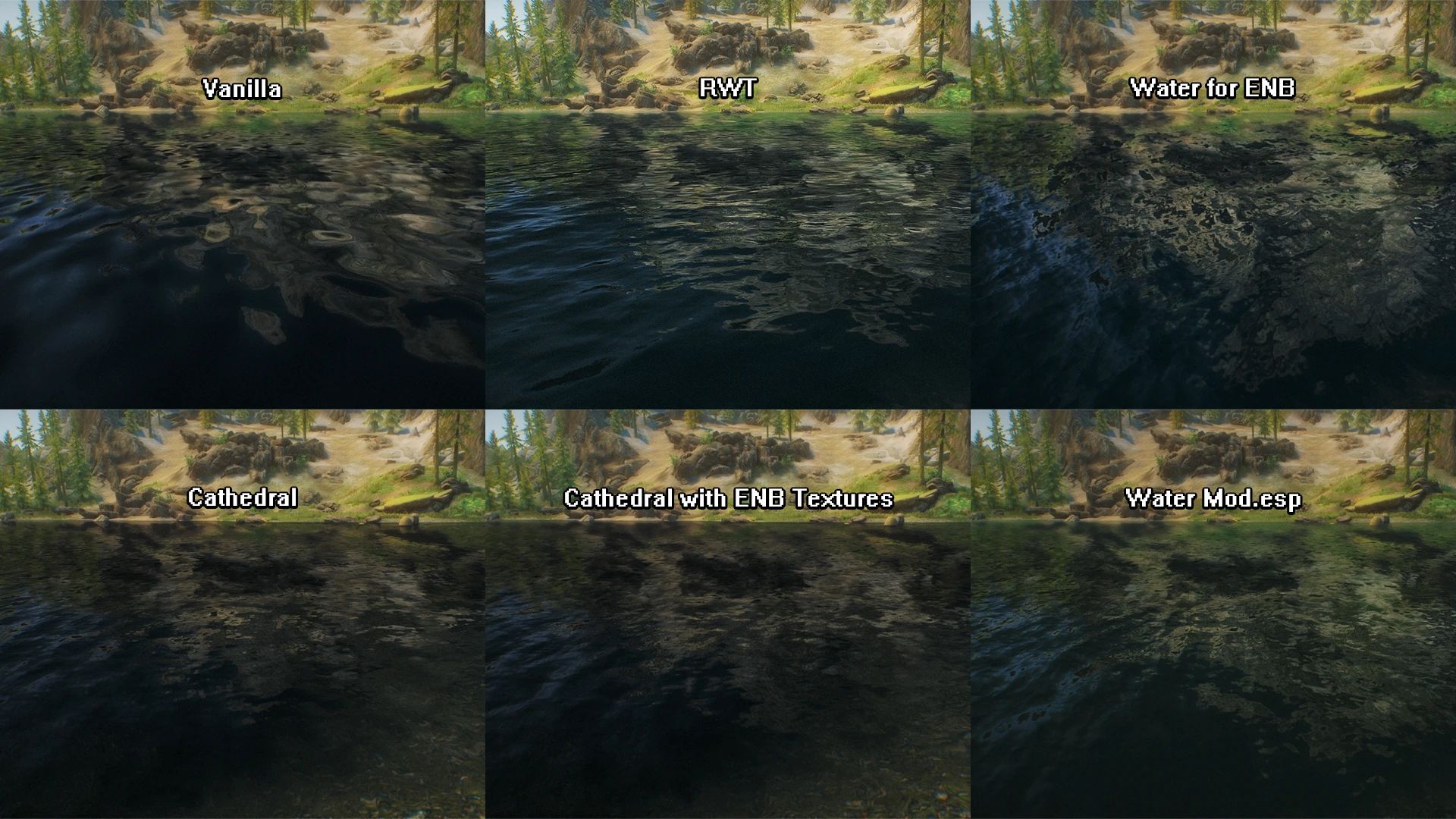 Simplicity of Sea - Water Mod with ENB and Community Shaders Displacement Textures mod for The Elder Scrolls V: Skyrim Special Edition