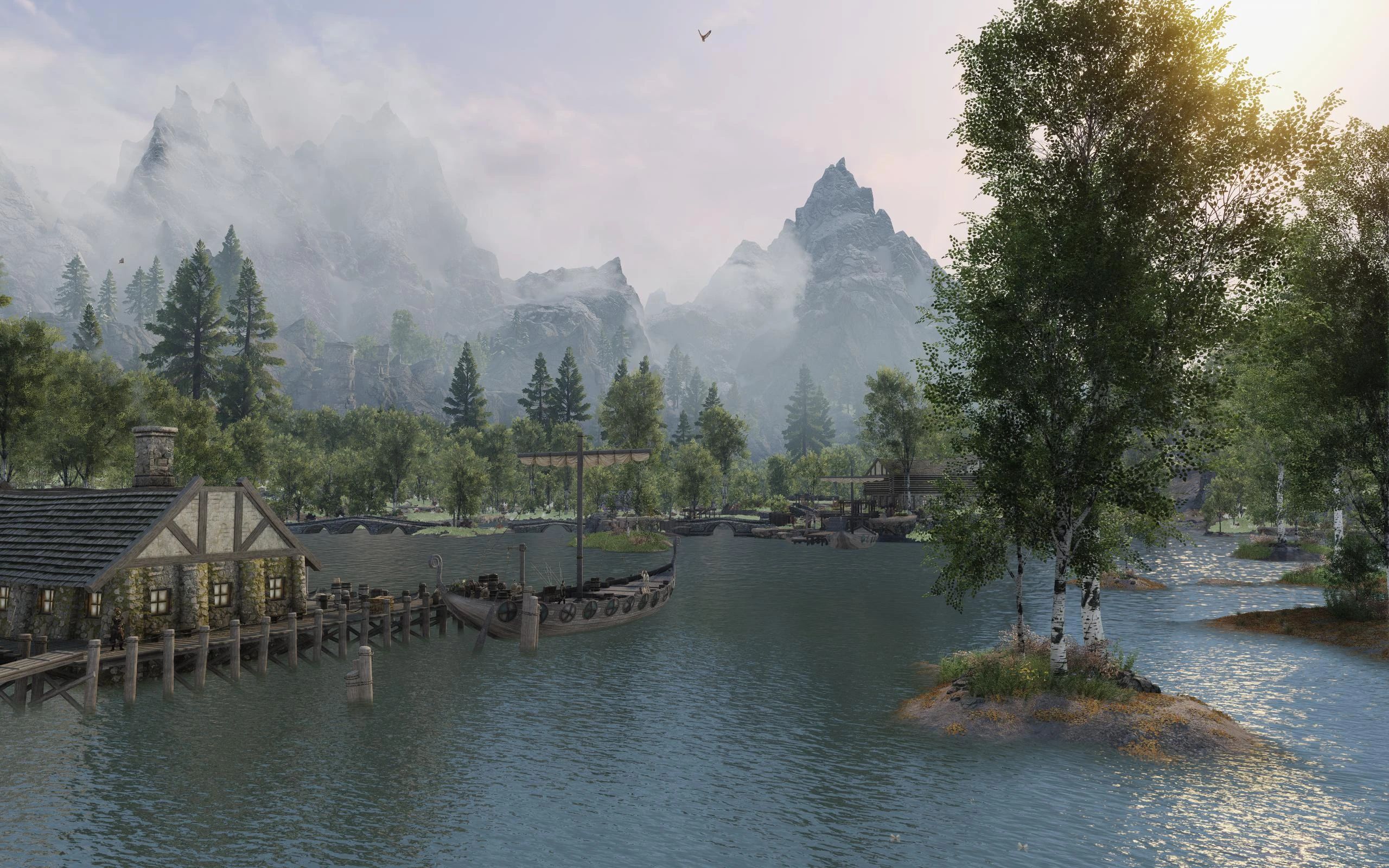 Simplicity of Sea - Water Mod with ENB and Community Shaders Displacement Textures mod for The Elder Scrolls V: Skyrim Special Edition