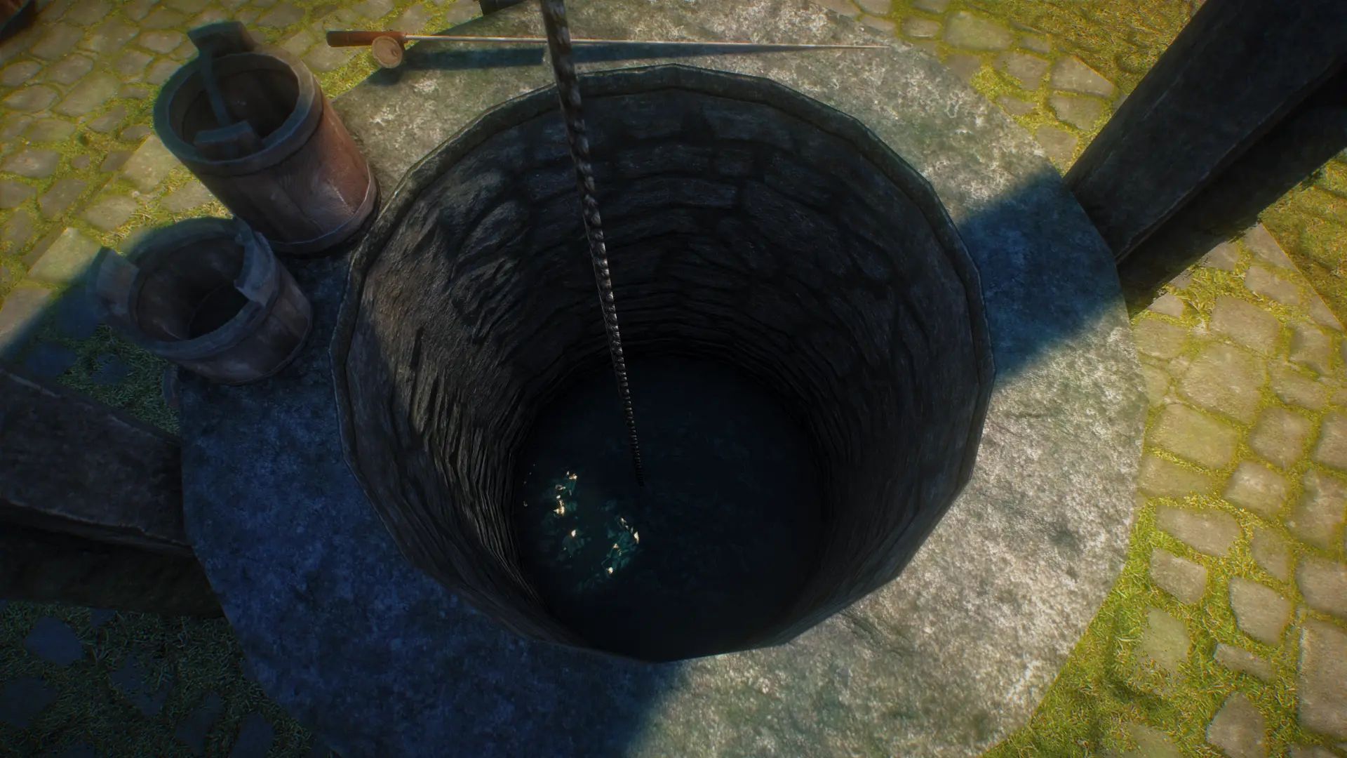 Water in Wells - mesh-only animated wells mod for The Elder Scrolls V: Skyrim Special Edition