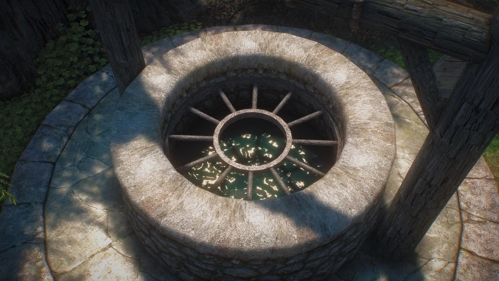 Water in Wells - mesh-only animated wells mod for The Elder Scrolls V: Skyrim Special Edition