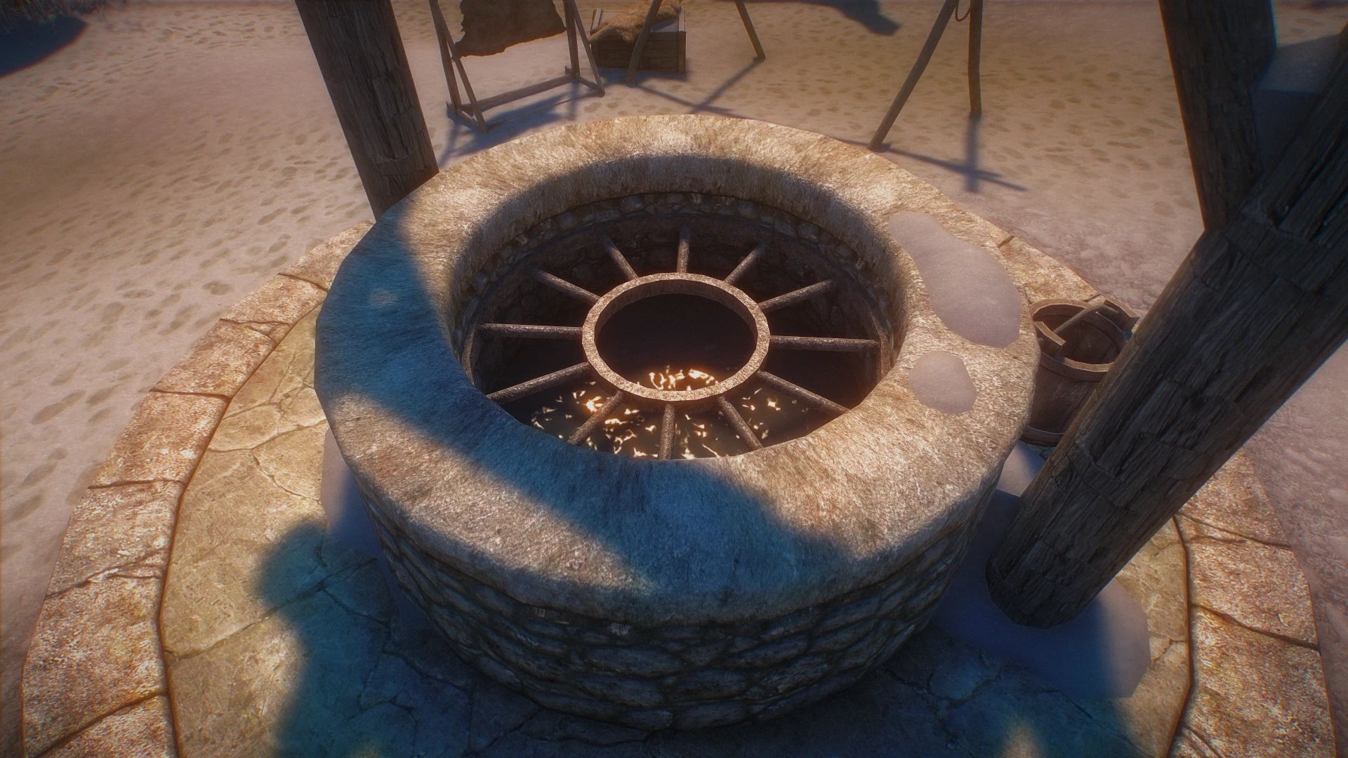 Water in Wells - mesh-only animated wells mod for The Elder Scrolls V: Skyrim Special Edition