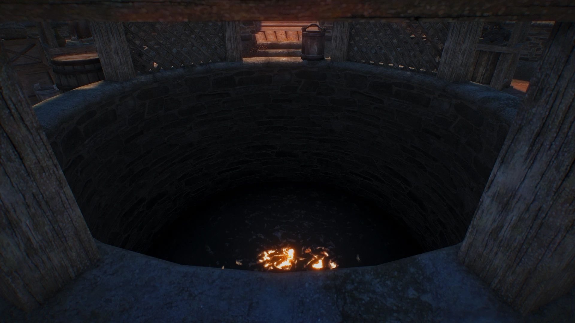 Water in Wells - mesh-only animated wells mod for The Elder Scrolls V: Skyrim Special Edition