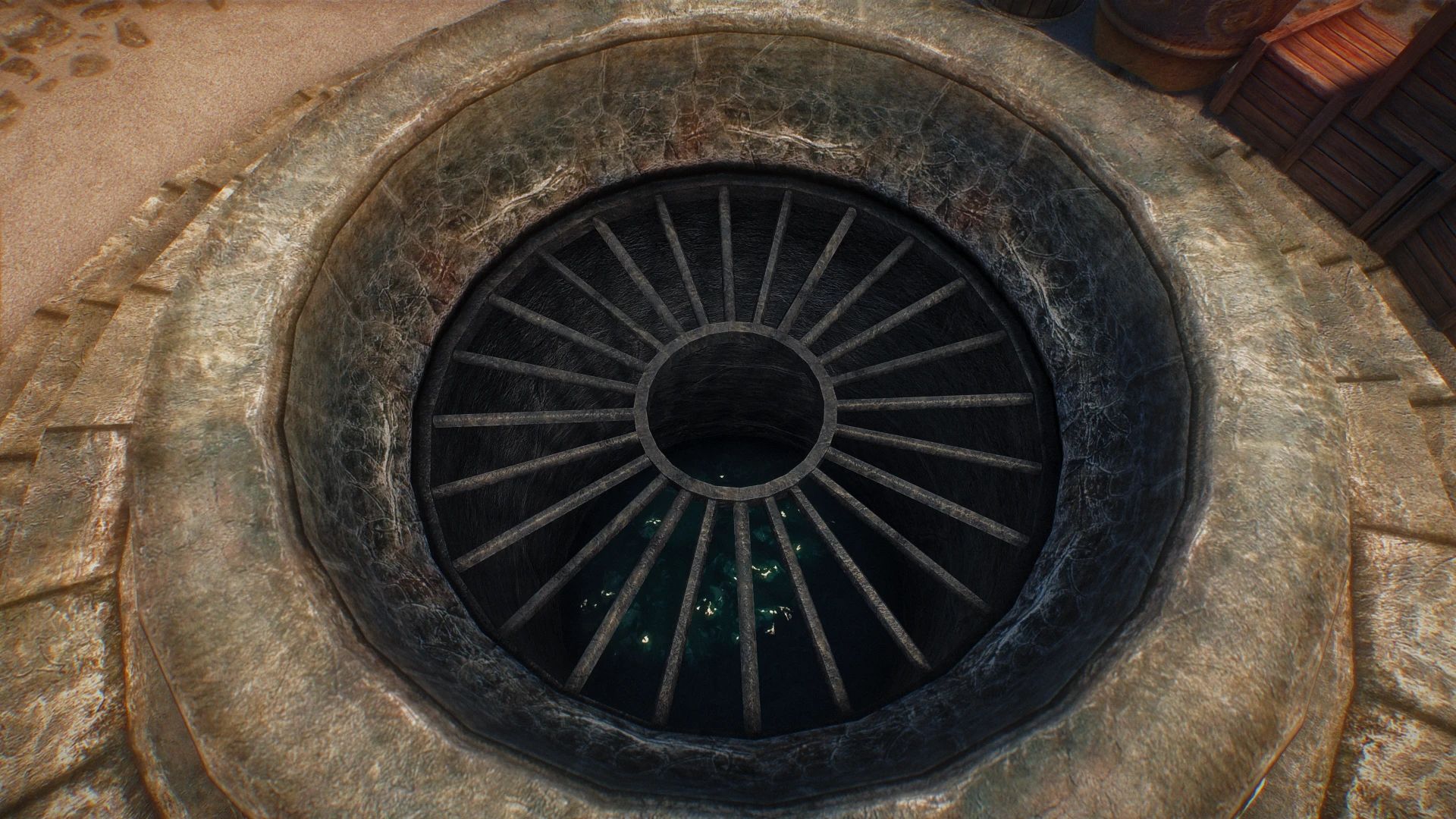 Water in Wells - mesh-only animated wells mod for The Elder Scrolls V: Skyrim Special Edition