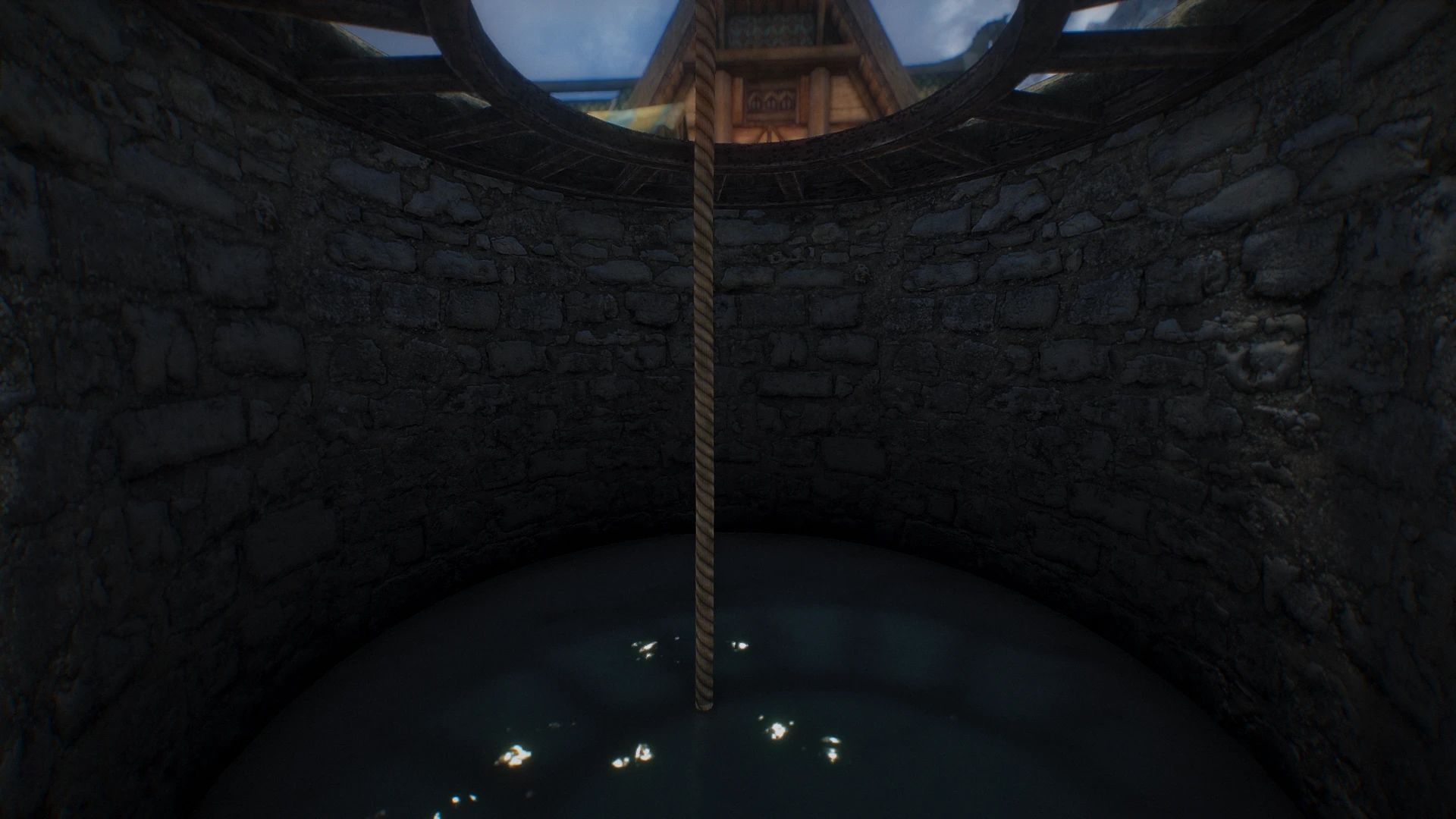 Water in Wells - mesh-only animated wells mod for The Elder Scrolls V: Skyrim Special Edition