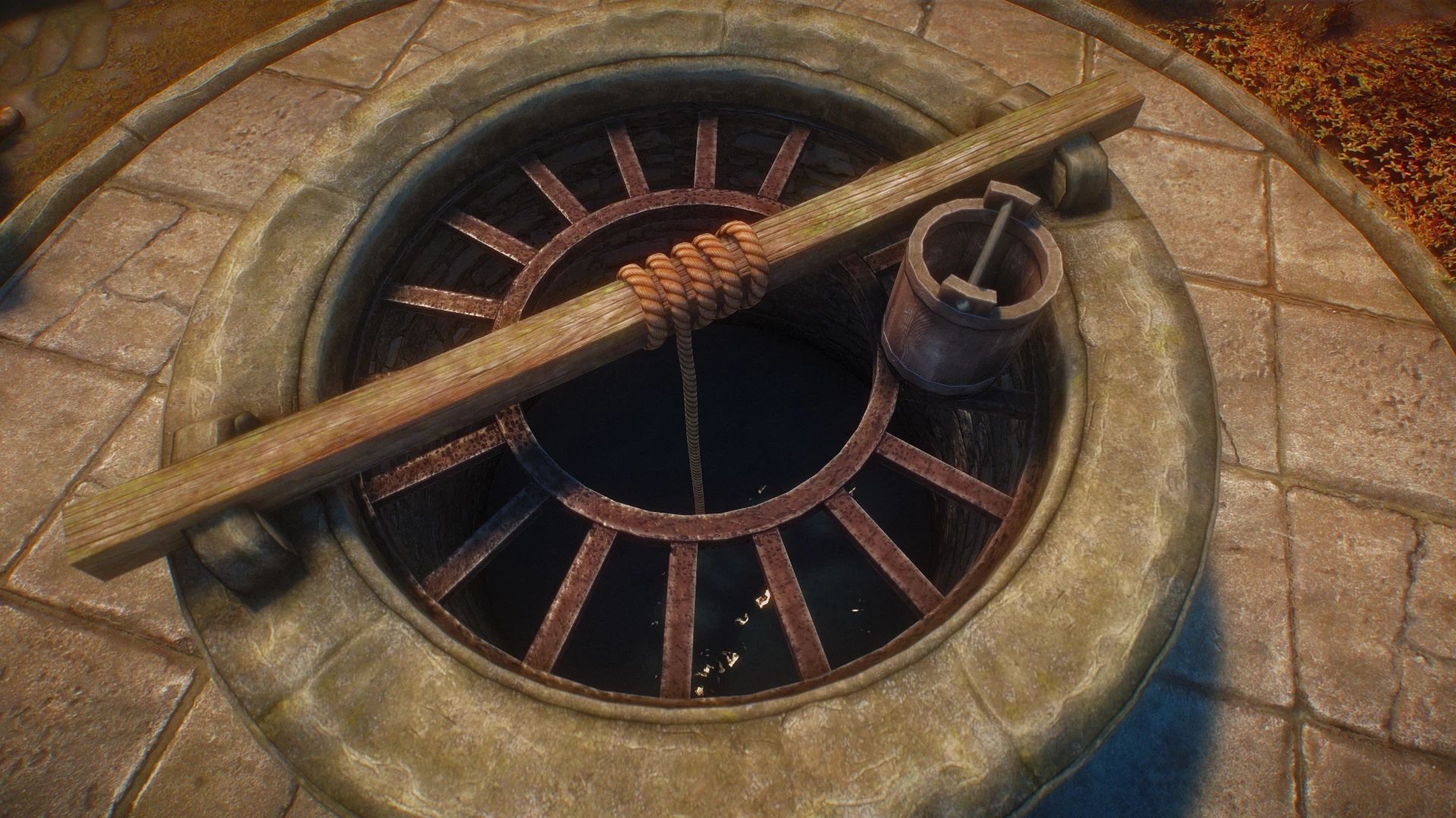 Water in Wells - mesh-only animated wells mod for The Elder Scrolls V: Skyrim Special Edition