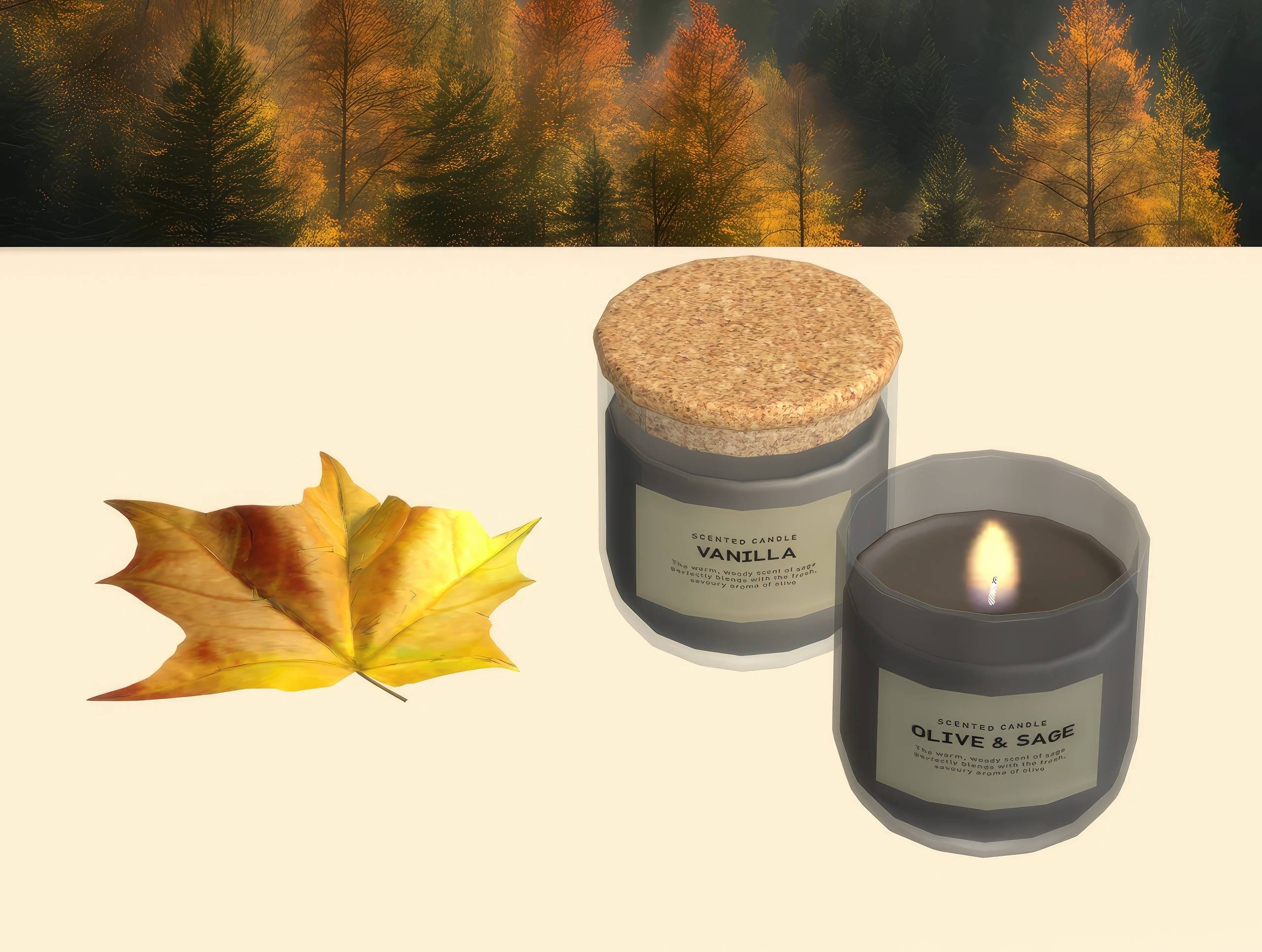 Fall candles set mod for The Sims 4 