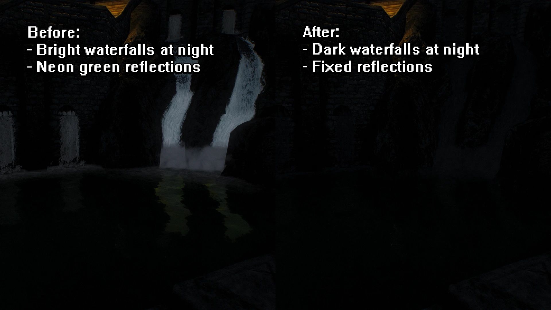 Water Effects Brightness and Reflection Fix mod for The Elder Scrolls V: Skyrim Special Edition