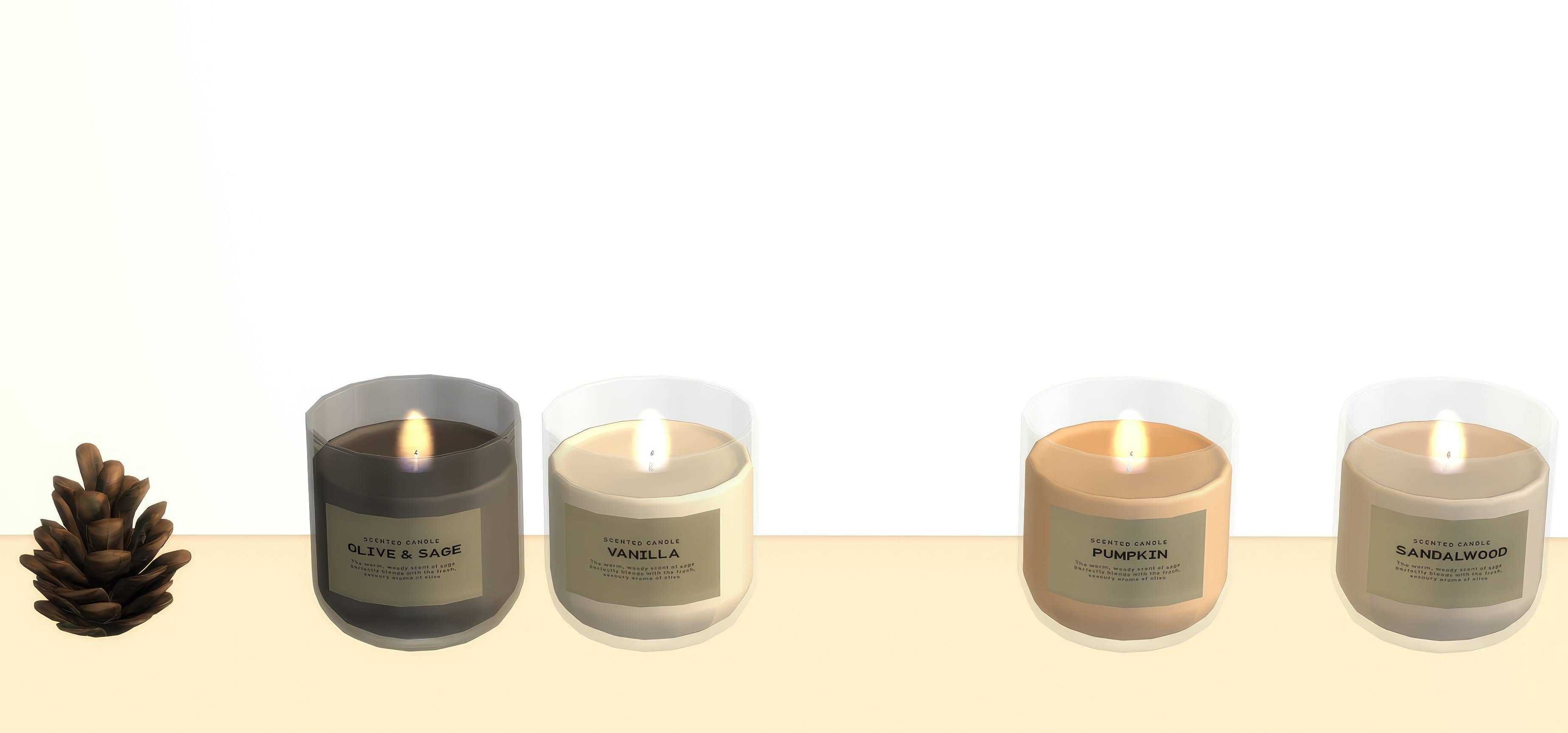 Fall candles set mod for The Sims 4 