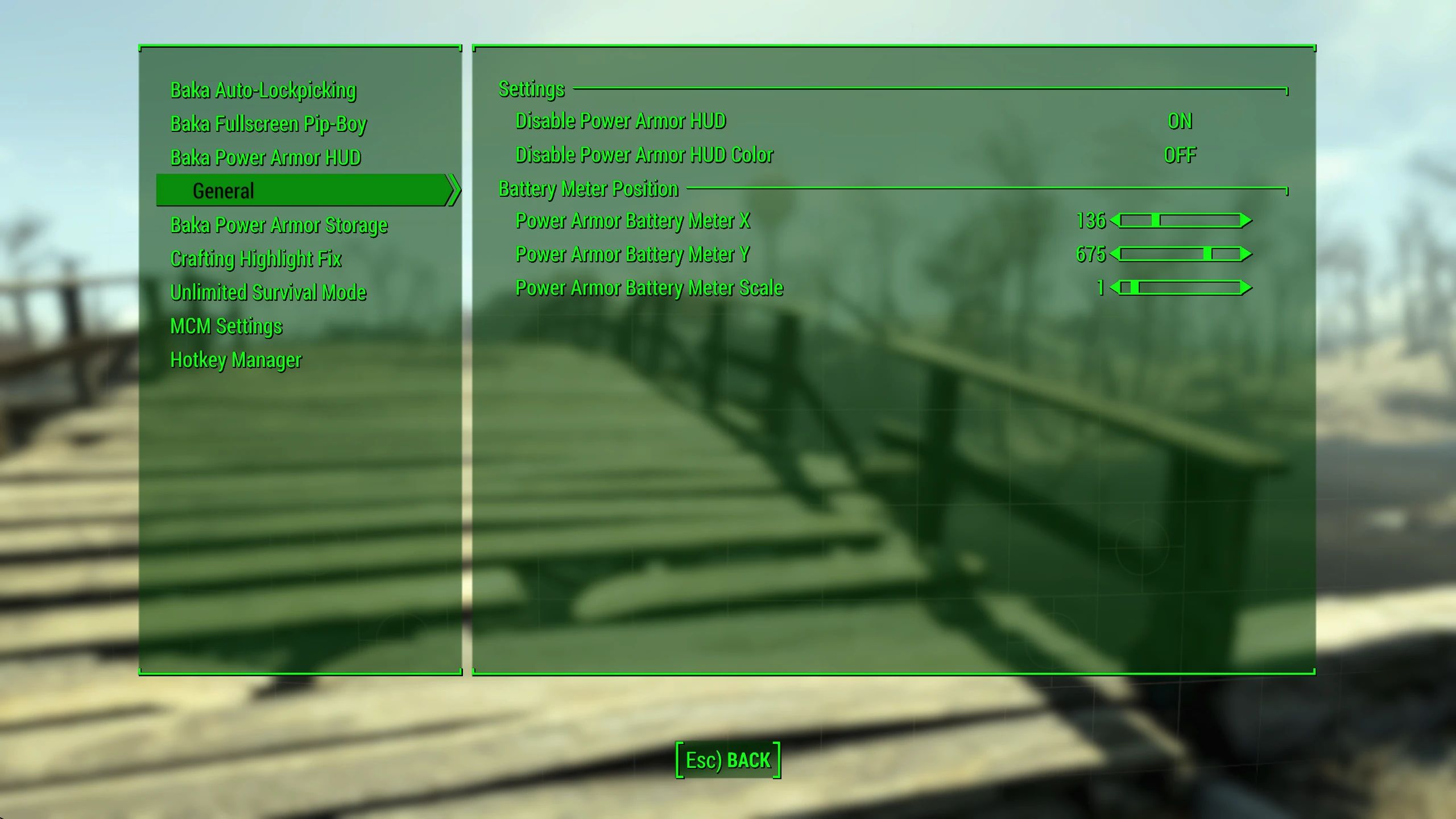 Baka Power Armor HUD mod for Fallout 4