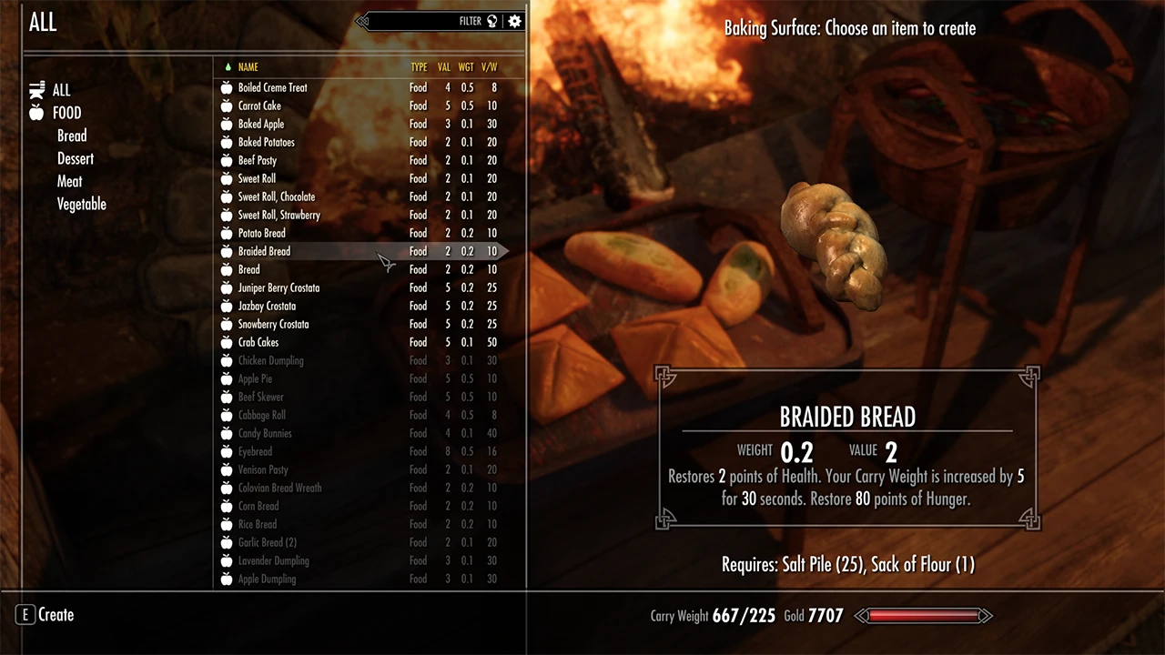 Cooking Categories Improvement (Constructible Object Custom Keyword System - Fixes) mod for The Elder Scrolls V: Skyrim Special Edition