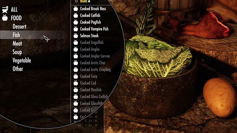 Cooking Categories Improvement (Constructible Object Custom Keyword System - Fixes) mod for The Elder Scrolls V: Skyrim Special Edition