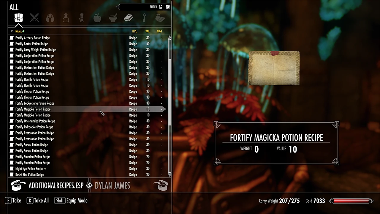 Alchemy Recipe Expansion (Base Game - DLC - Rare Curios - Improvements - Fixes) mod for The Elder Scrolls V: Skyrim Special Edition