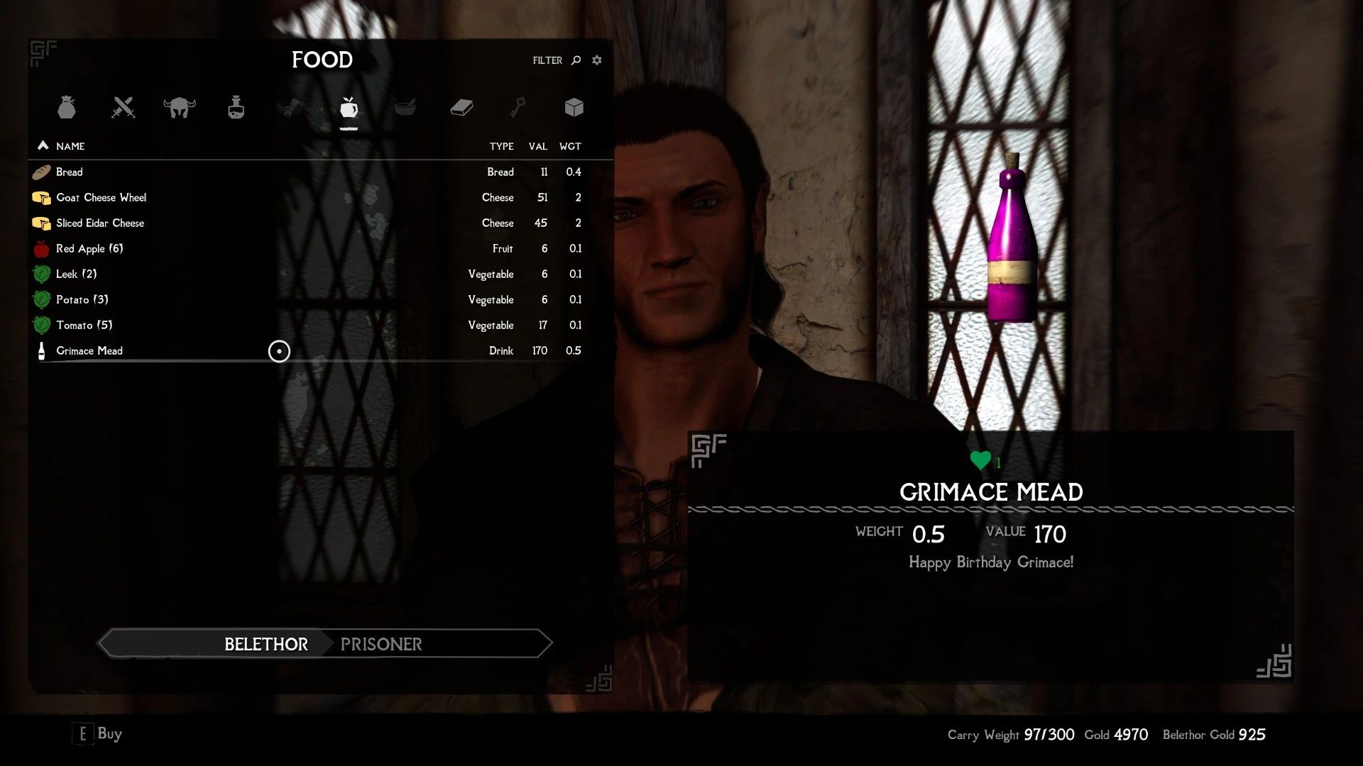 Grimace Mead mod for The Elder Scrolls V: Skyrim Special Edition