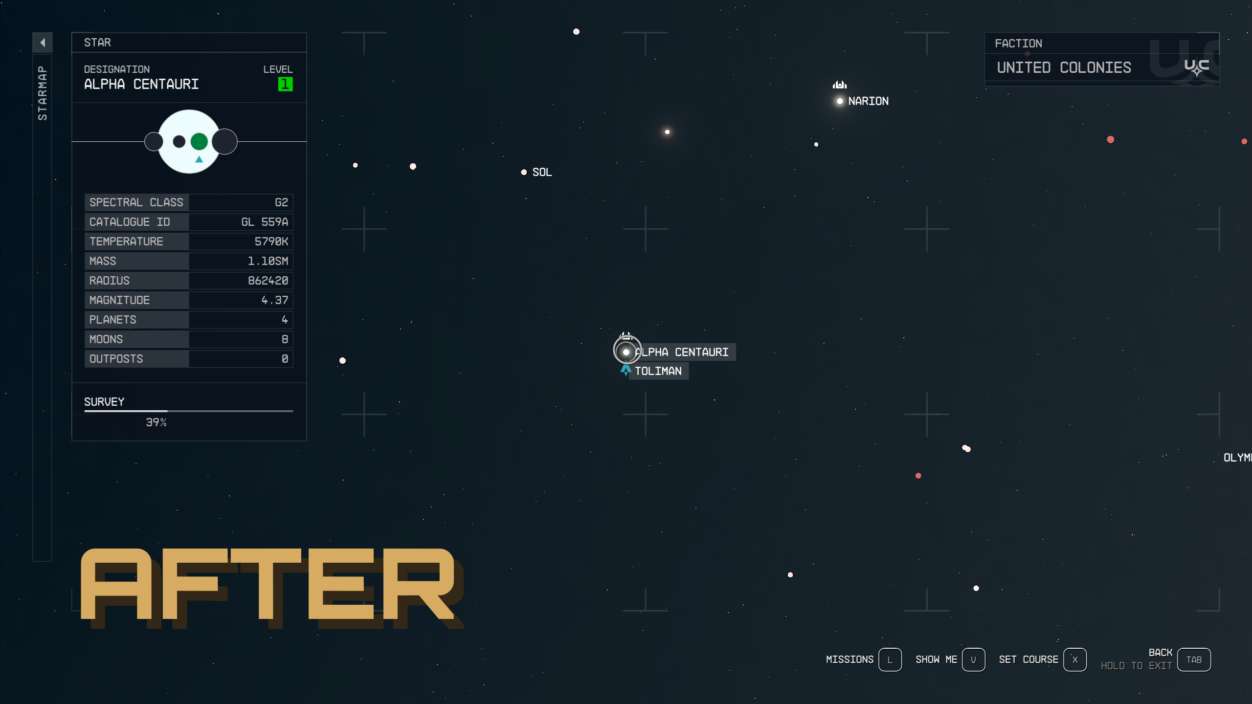 No Galaxy Map Vignette mod for Starfield
