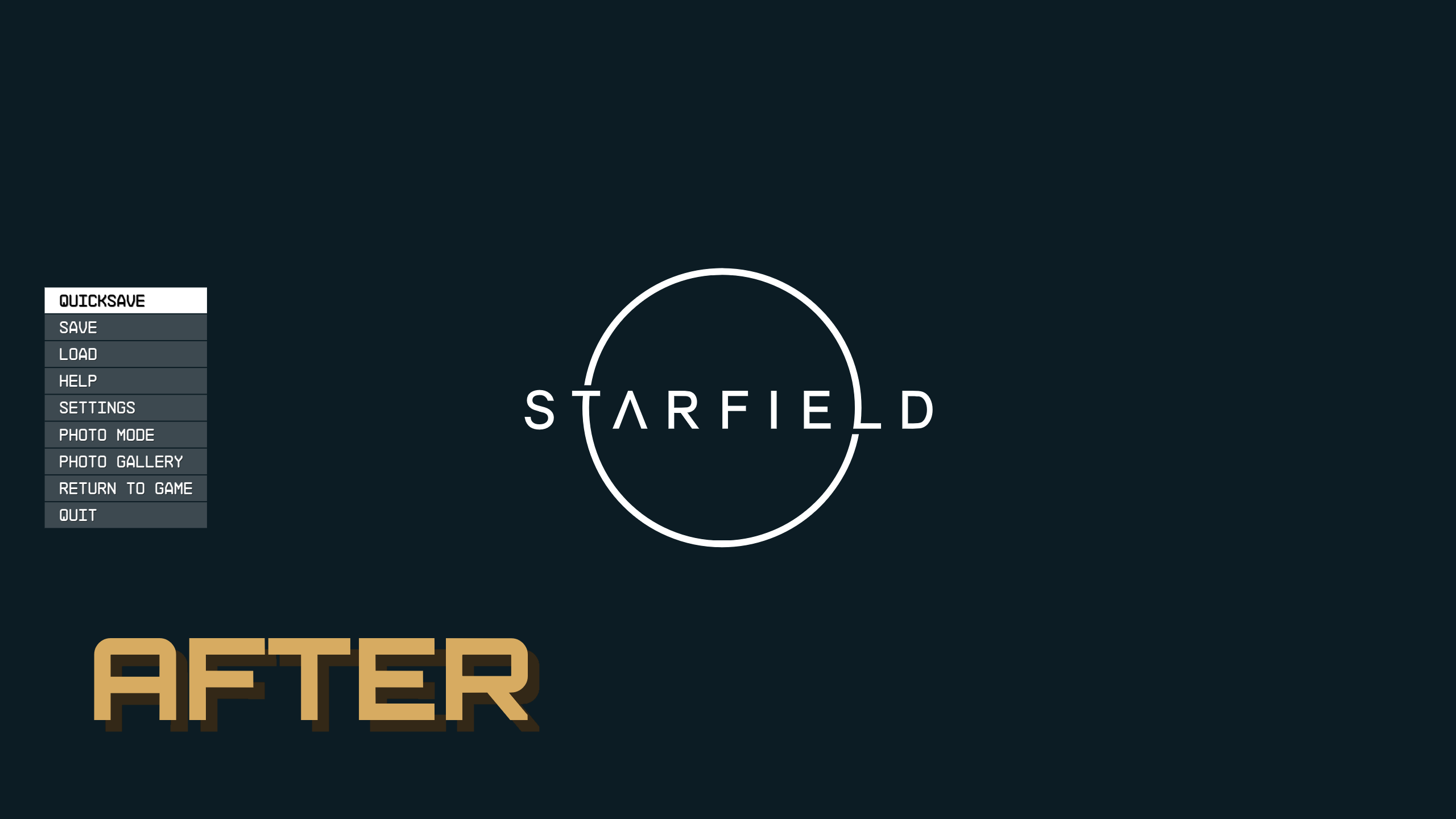 No Pause Menu Vignette mod for Starfield