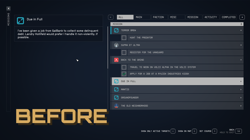 Compact Mission UI - Starfield