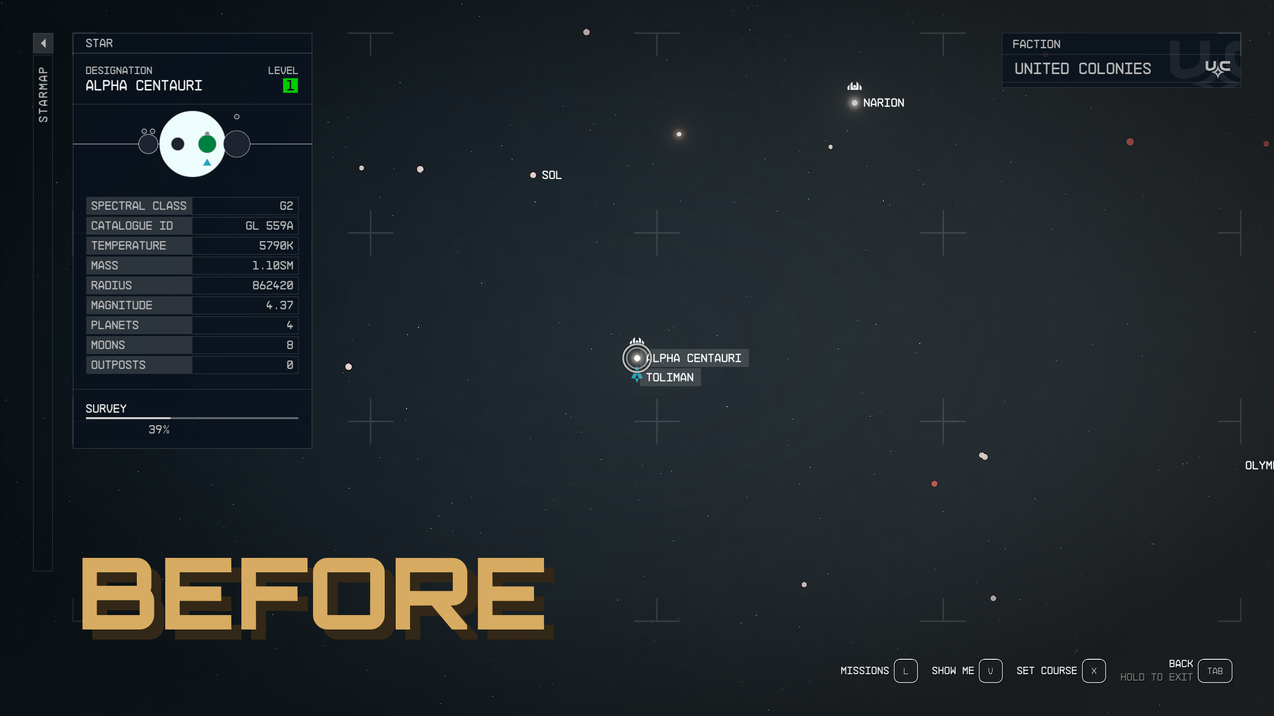 No Galaxy Map Vignette mod for Starfield