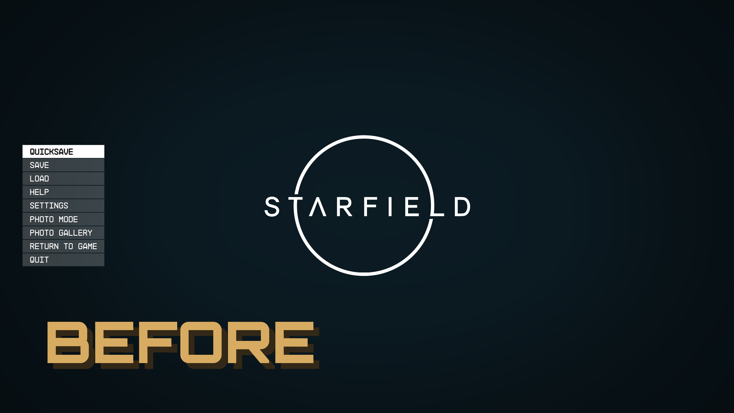 No Pause Menu Vignette mod for Starfield