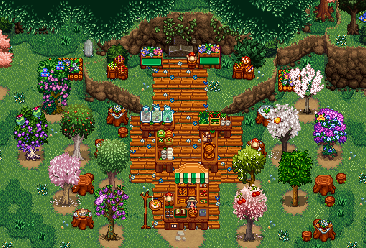 HxW Forest Cafe Furniture mod for Stardew Valley
