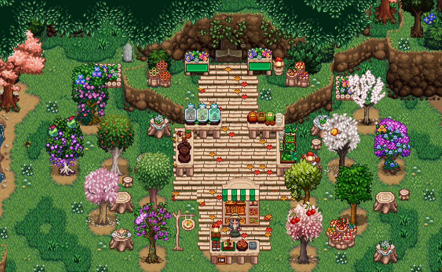 HxW Forest Cafe Furniture mod for Stardew Valley