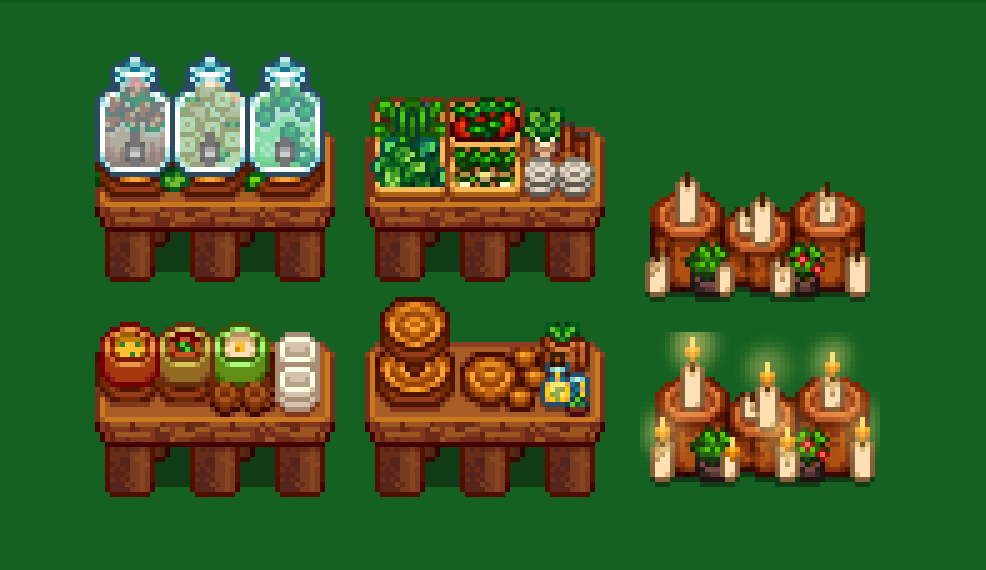 HxW Forest Cafe Furniture mod for Stardew Valley