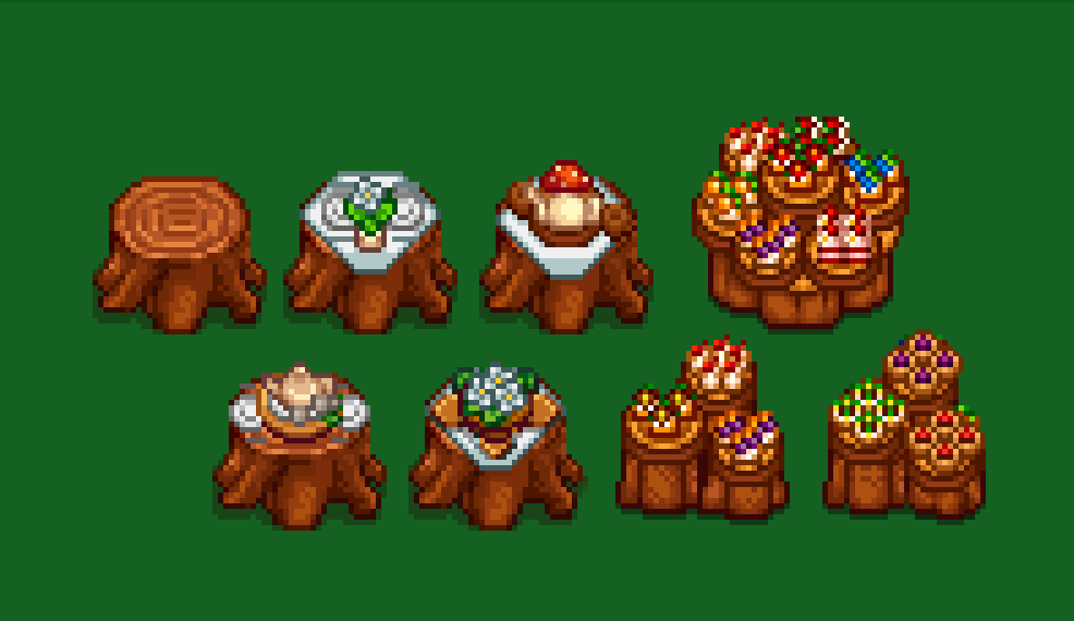 HxW Forest Cafe Furniture mod for Stardew Valley
