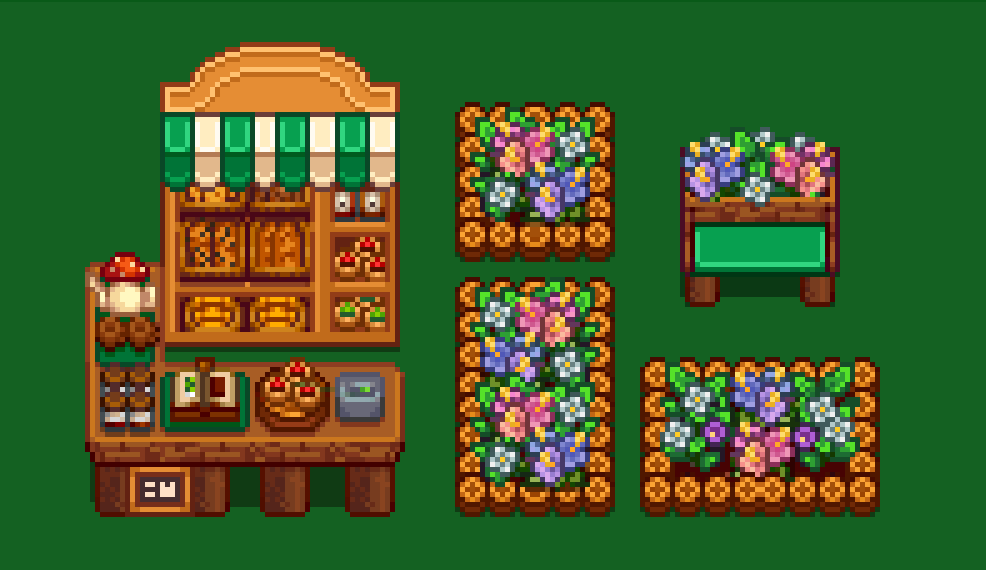 HxW Forest Cafe Furniture mod for Stardew Valley