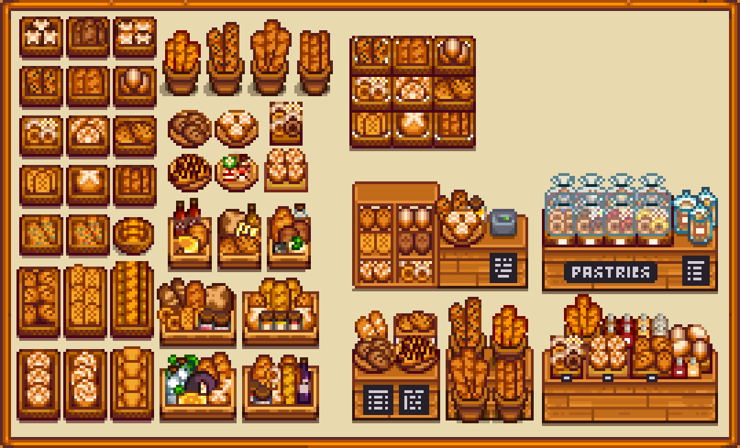HxW Farmer's Market Furniture - Bakery Set mod for Stardew Valley