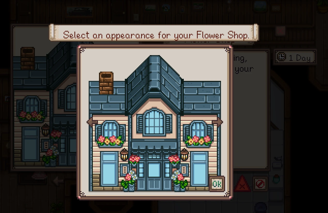 HxW Buildable Flower Shop mod for Stardew Valley
