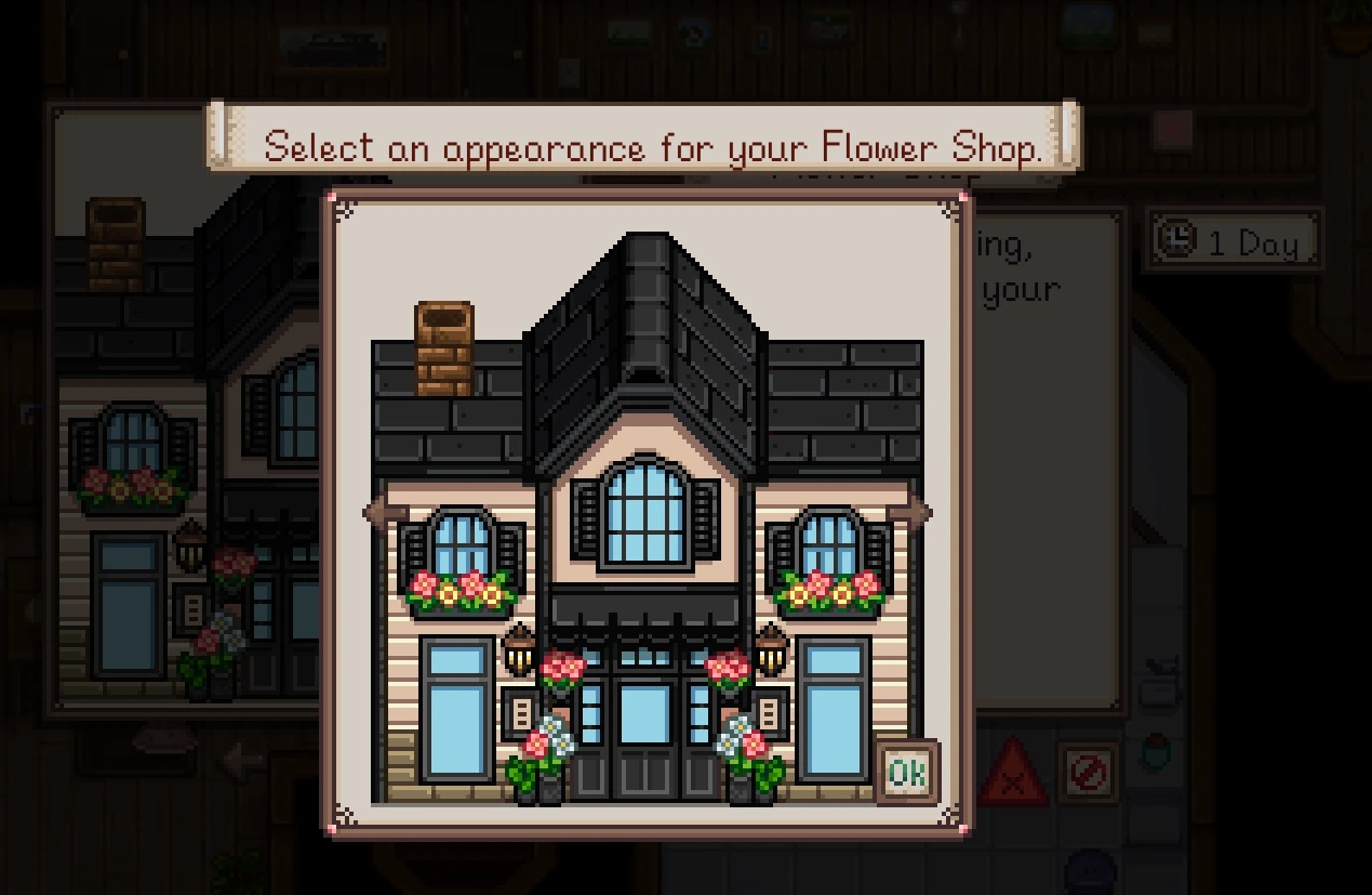 HxW Buildable Flower Shop mod for Stardew Valley